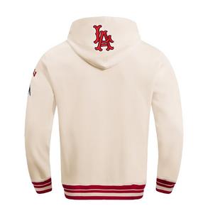 Pro Standard Men's MLB Los Angeles Angels Retro Classic Fleece Pullover Hoodie -Eggshell/Red