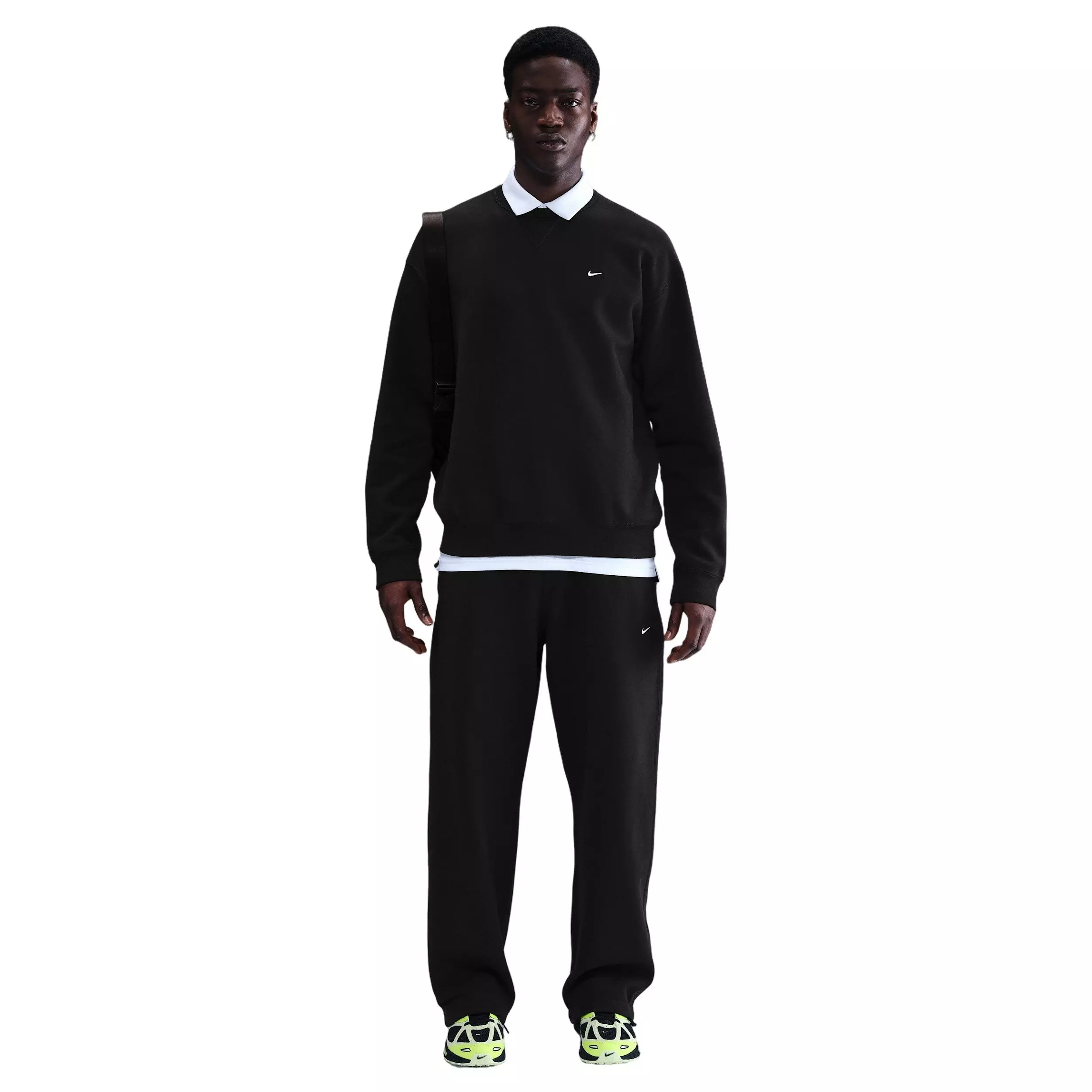 Nike Men's Solo Swoosh BB Fleece Open-Hem Pants - BLACK