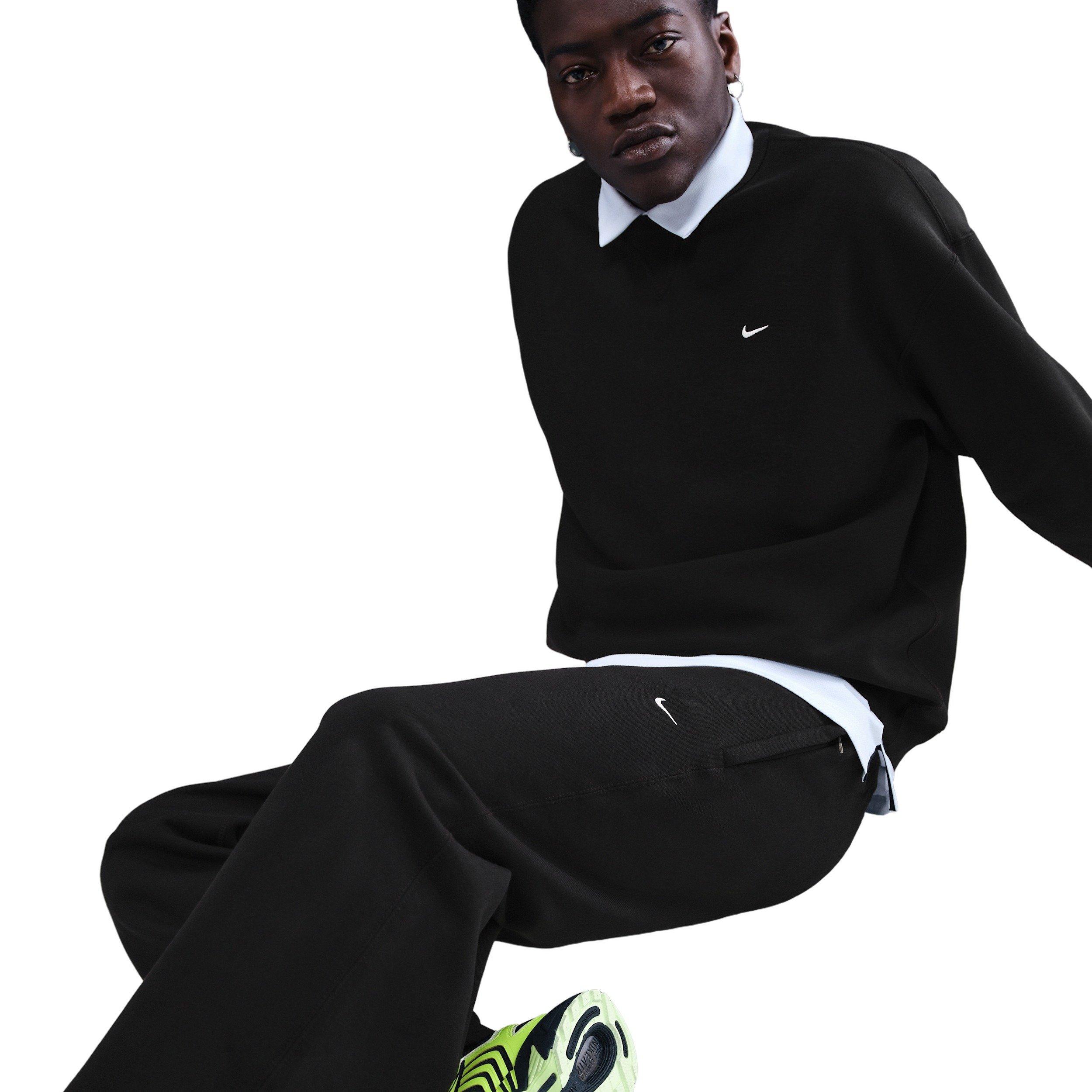 Nike Men's Solo Swoosh BB Fleece Open-Hem Pants - BLACK Thumbnail View 5