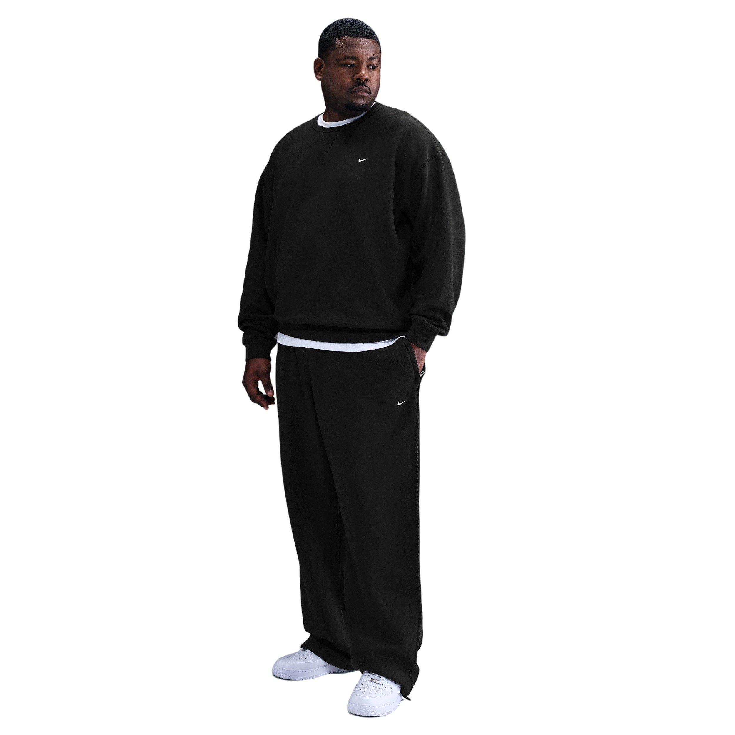 Nike Men's Solo Swoosh BB Fleece Open-Hem Pants - BLACK Thumbnail View 7