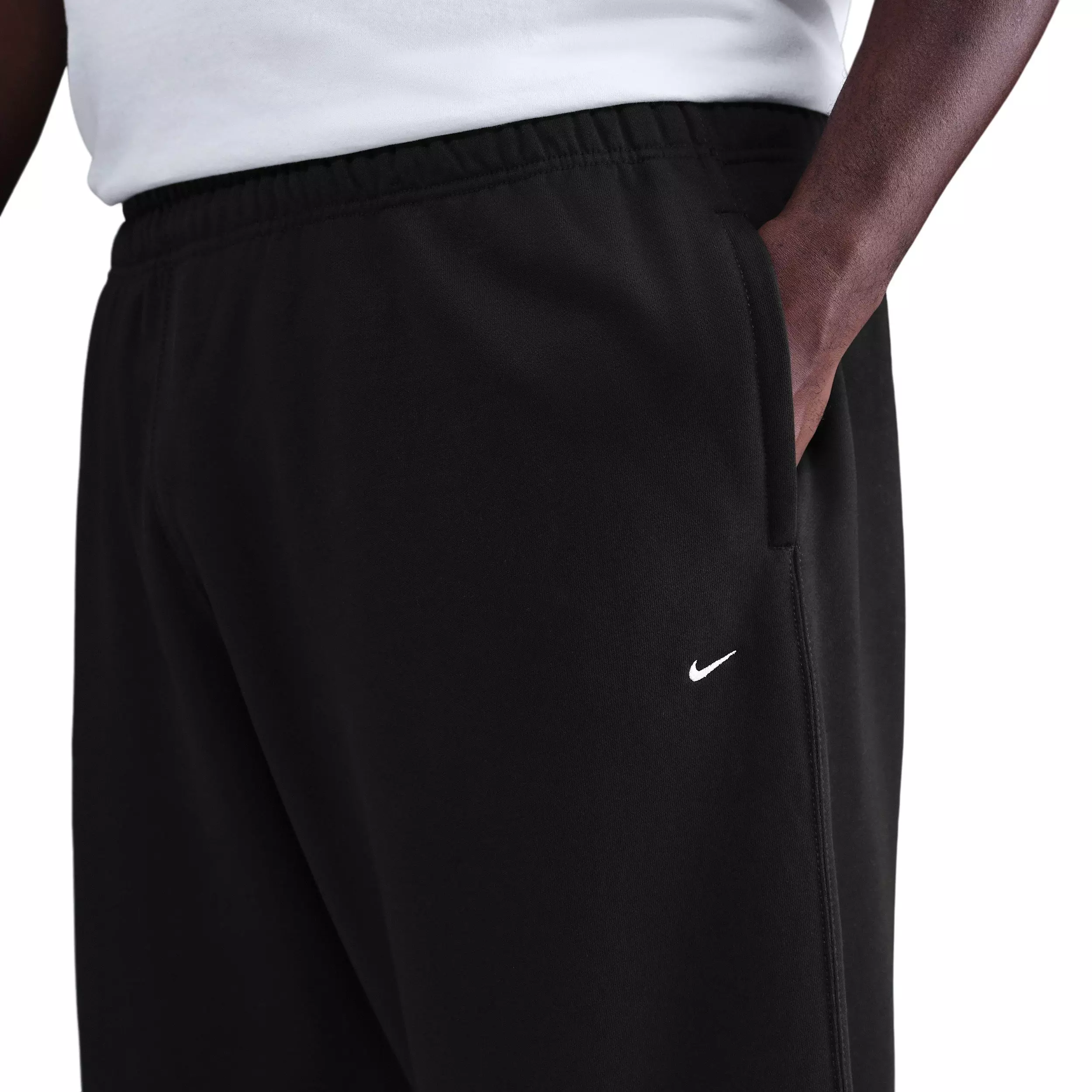 Nike Men's Solo Swoosh BB Fleece Open-Hem Pants - BLACK