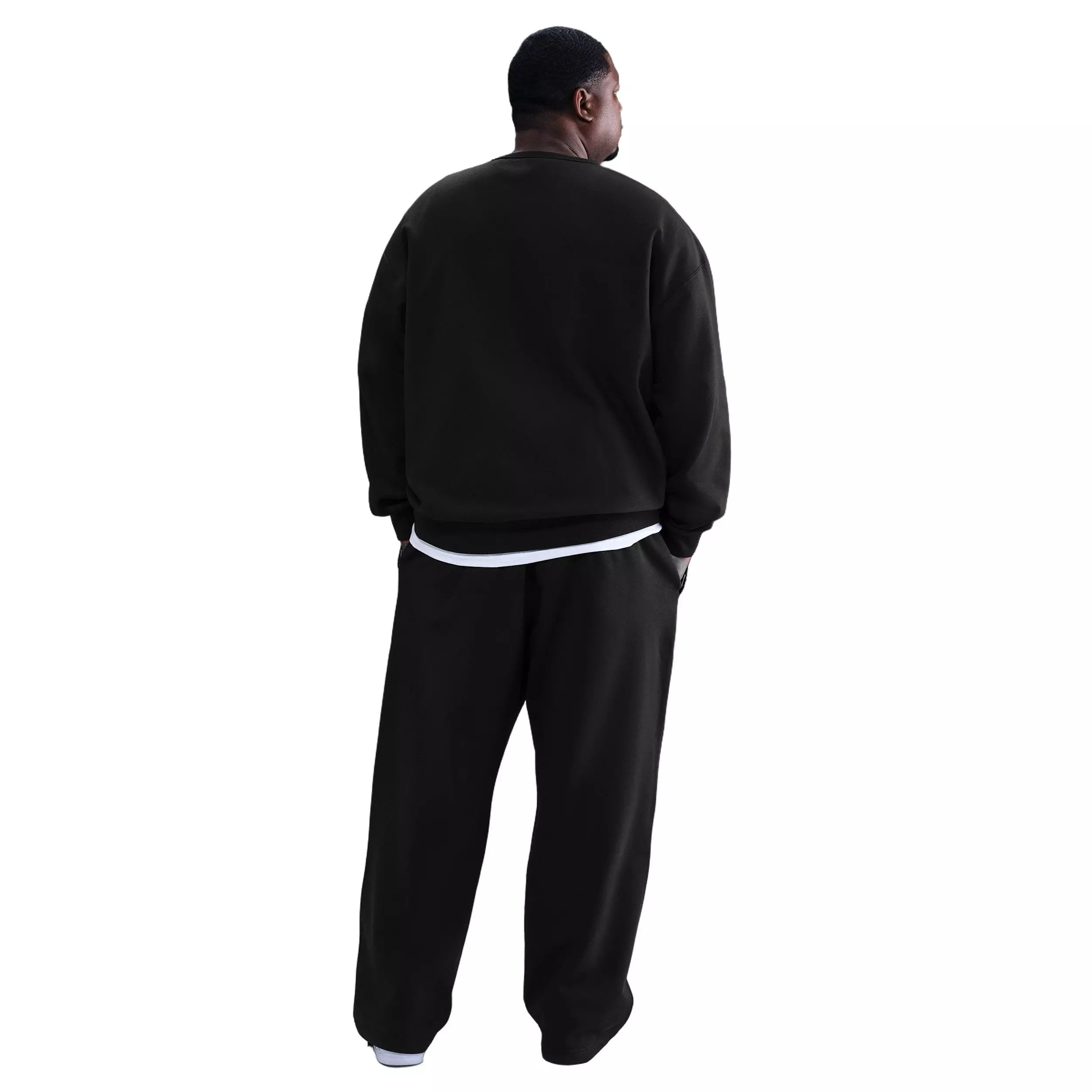 Nike Men's Solo Swoosh BB Fleece Open-Hem Pants - BLACK