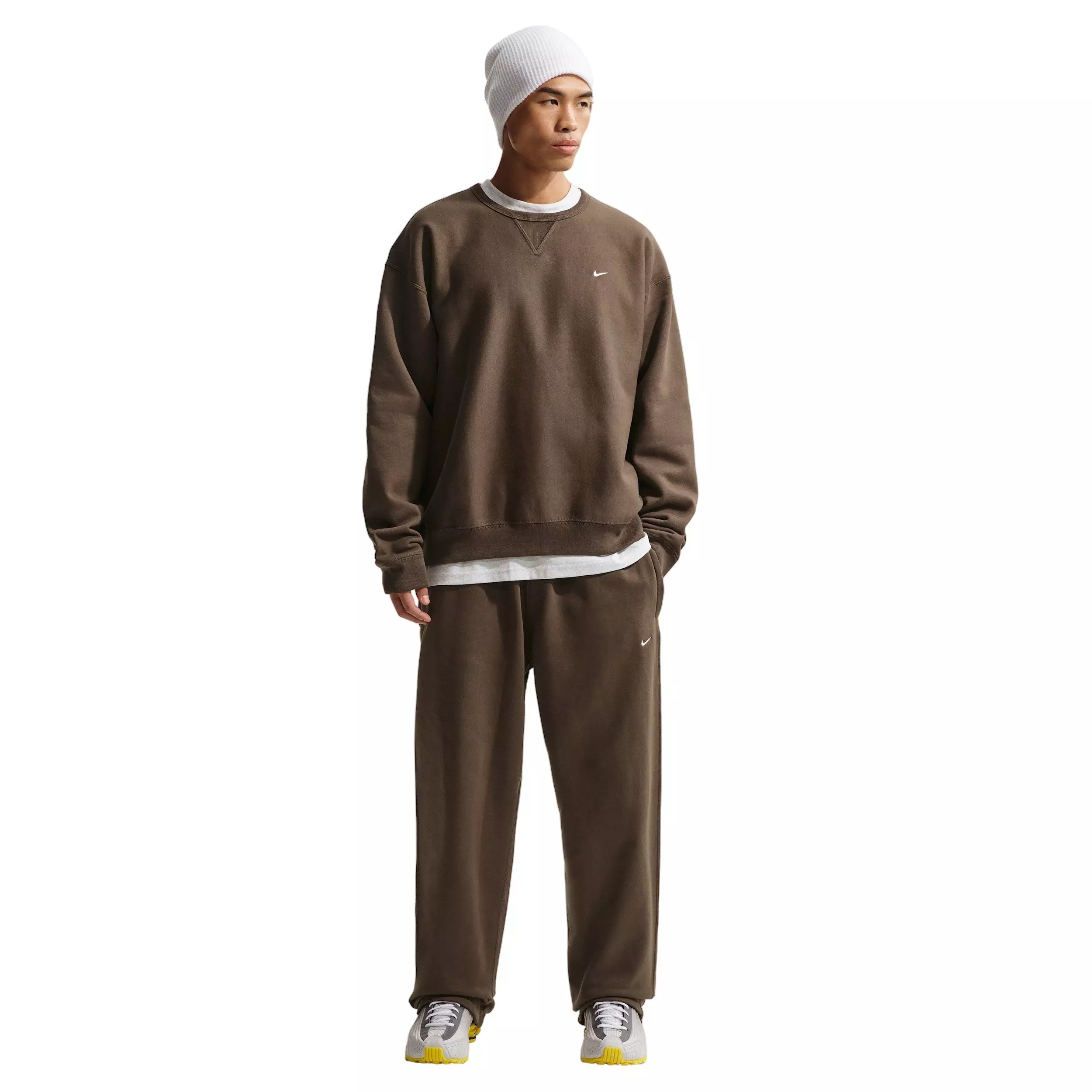 Nike Men's Solo Swoosh BB Fleece Open-Hem Pants - DK HAZEL