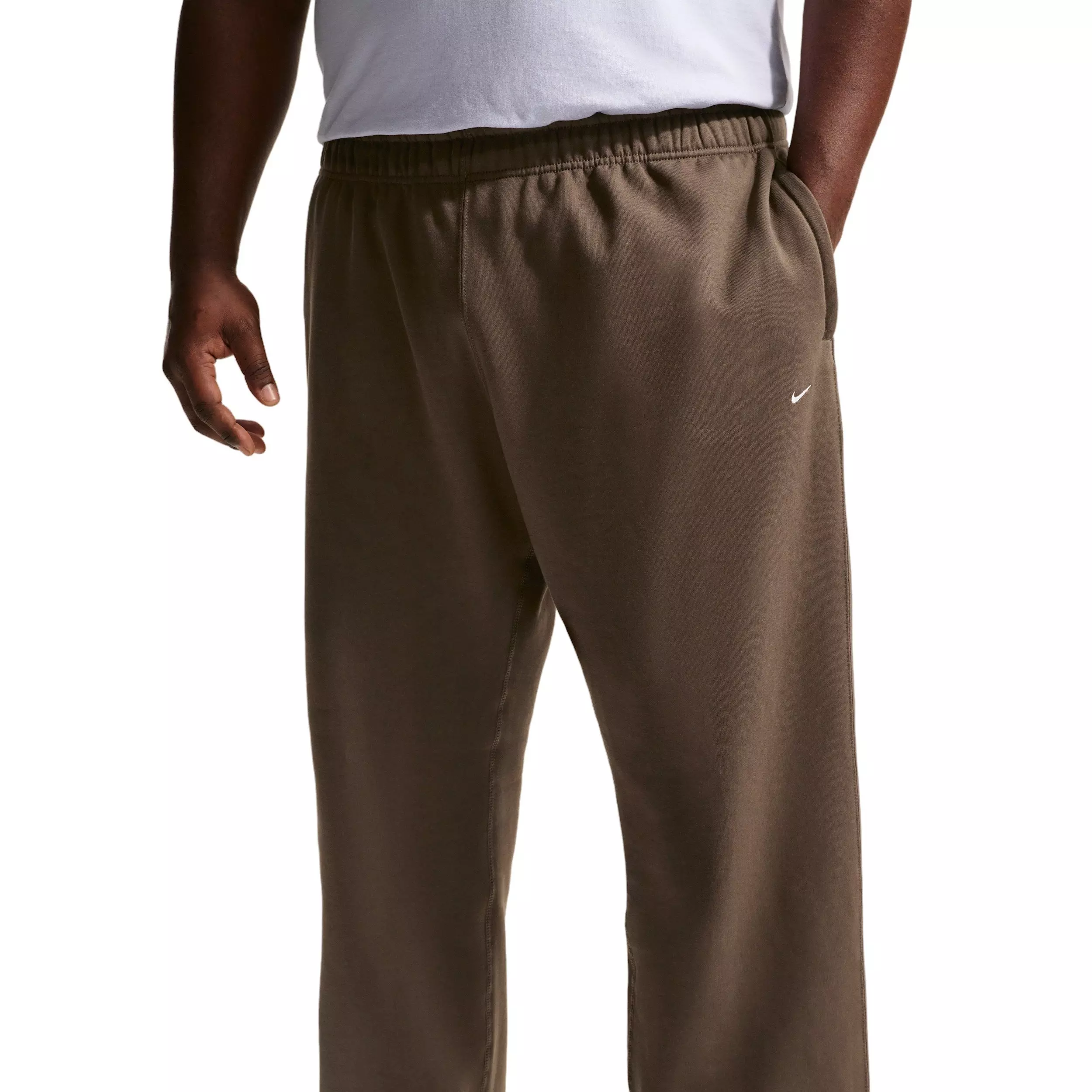 Nike Men's Solo Swoosh BB Fleece Open-Hem Pants - DK HAZEL