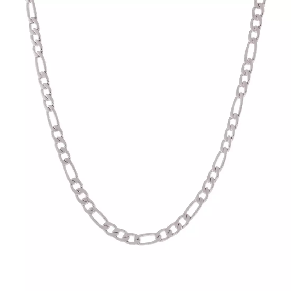 King Ice 5mm Figaro Chain - White Gold - WHITE GOLD