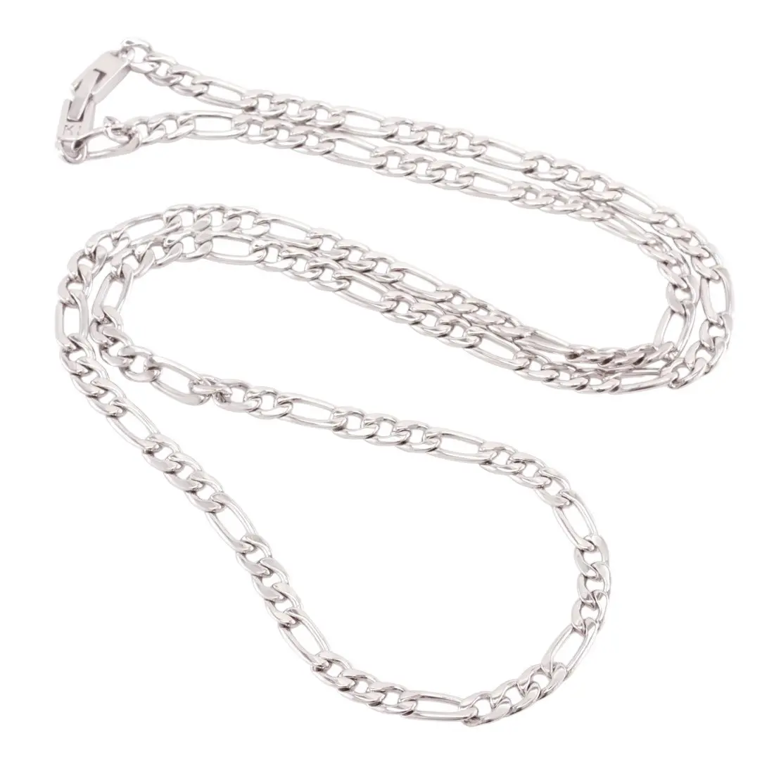 King Ice 5mm Figaro Chain - White Gold - WHITE GOLD