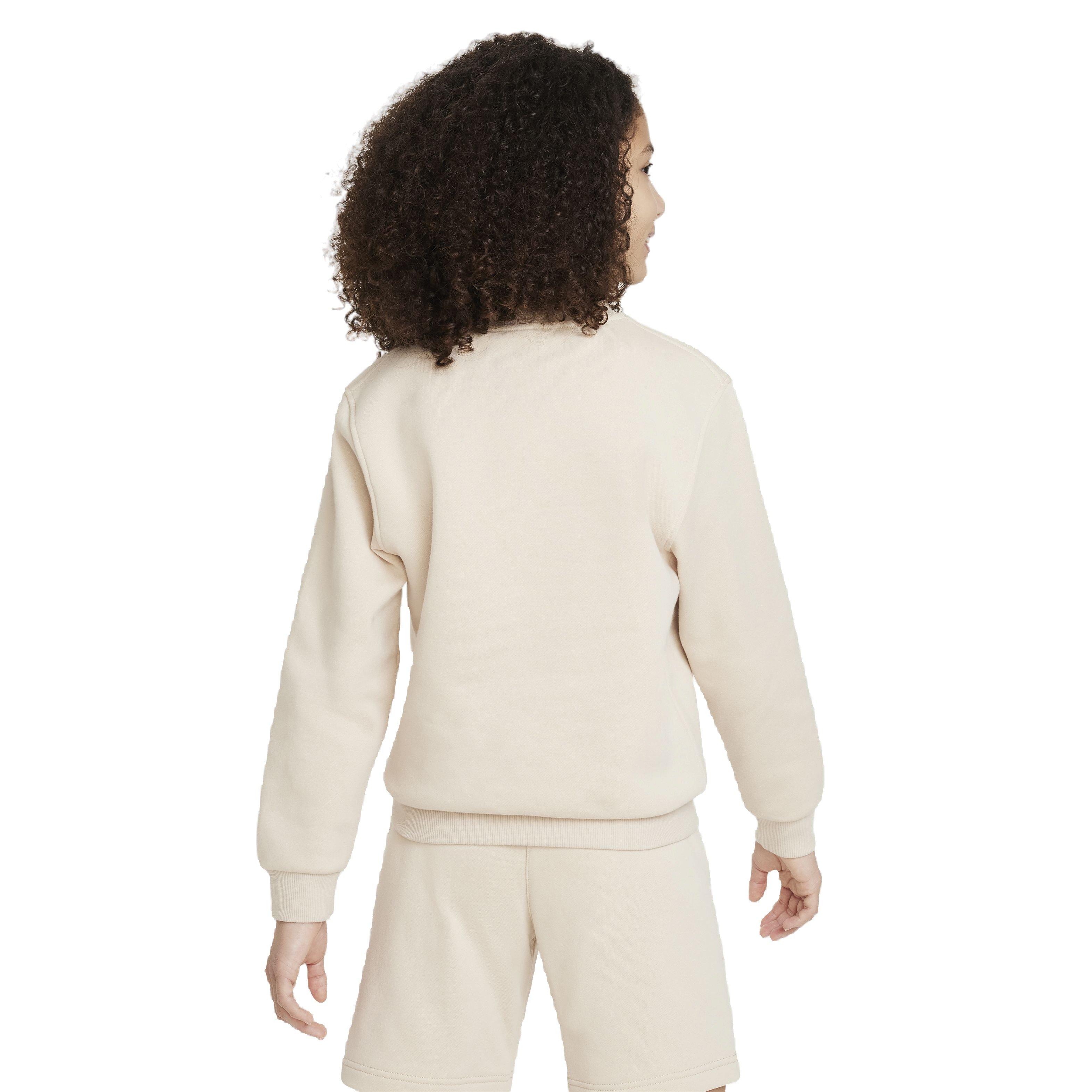Nike Sportswear Club Fleece LBR Crew LS Big Kids' Brown Sweatshirt