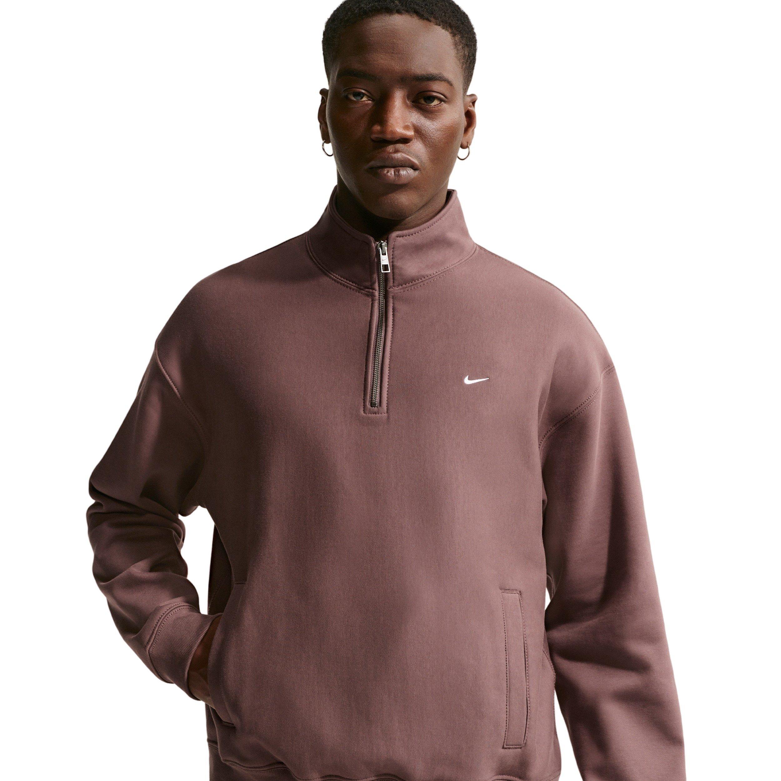 Nike Men's Solo Swoosh Fleece Quarter-Zip Top - Tattoo Purple - TATTOO PURPLE Thumbnail View 1