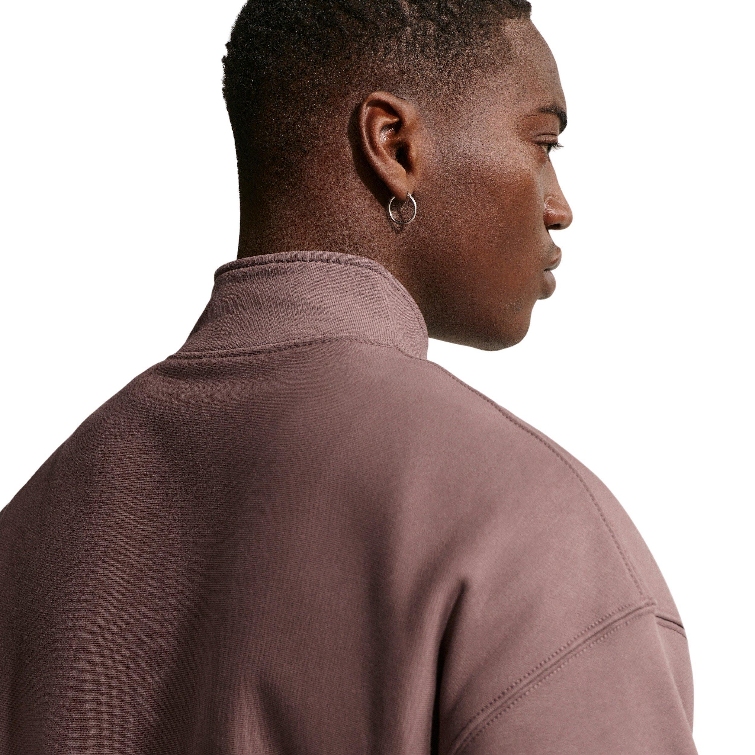 Nike Men's Solo Swoosh Fleece Quarter-Zip Top -Tattoo Purple - TATTOO PURPLE Thumbnail View 2