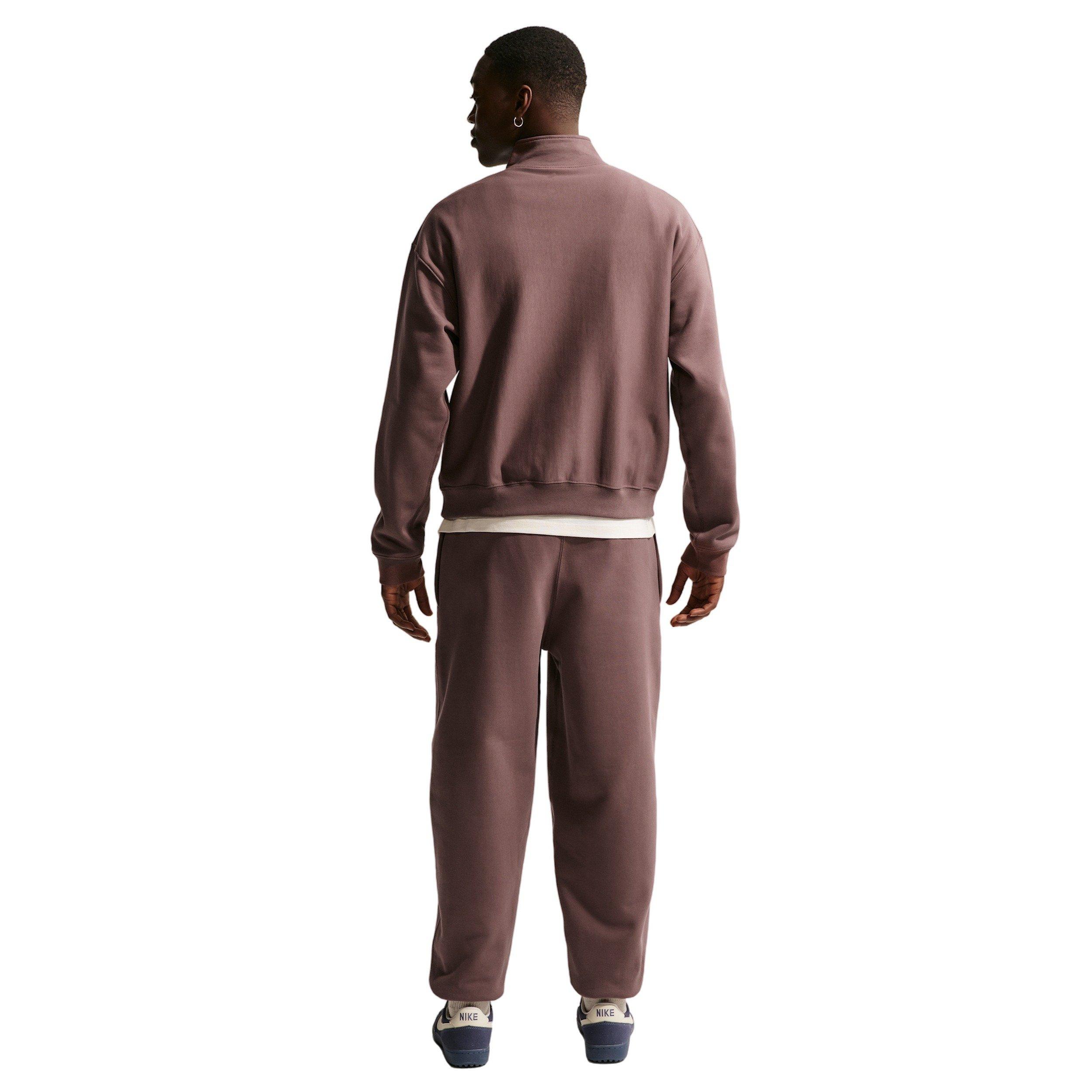 Nike Men's Solo Swoosh Fleece Quarter-Zip Top -Tattoo Purple - TATTOO PURPLE Thumbnail View 5