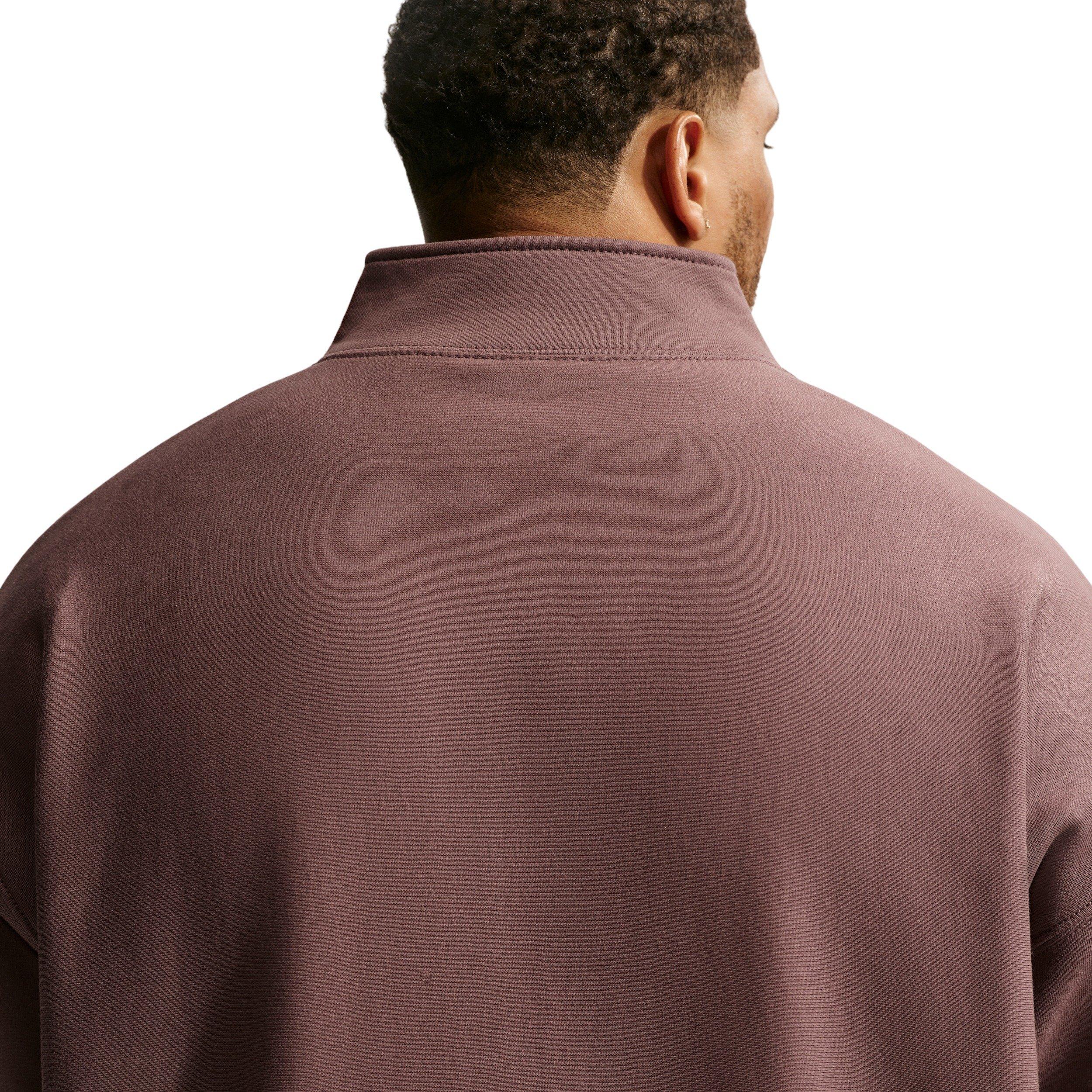 Nike Men's Solo Swoosh Fleece Quarter-Zip Top -Tattoo Purple - TATTOO PURPLE Thumbnail View 7