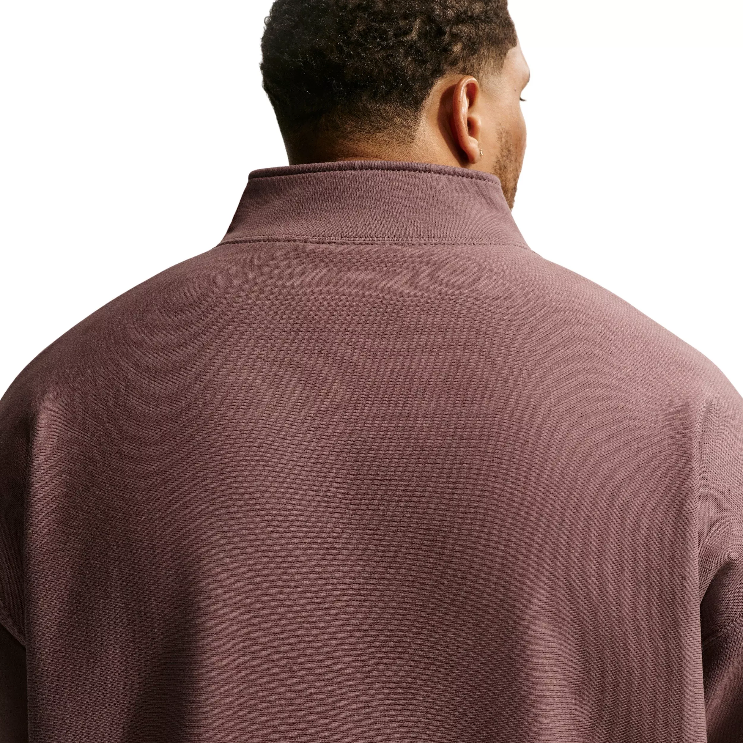 Nike Men's Solo Swoosh Fleece Quarter-Zip Top -Tattoo Purple - TATTOO PURPLE