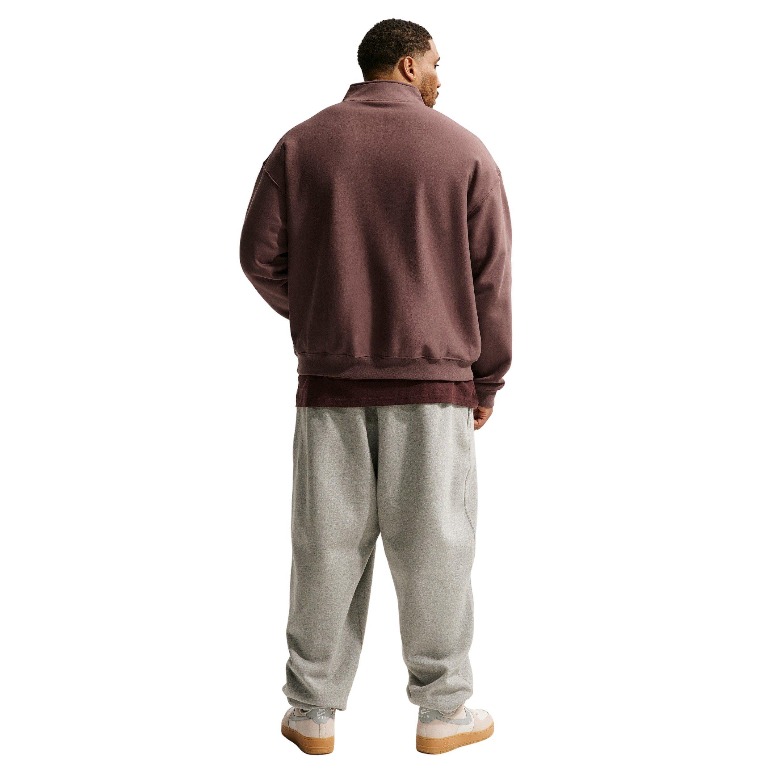 Nike Men's Solo Swoosh Fleece Quarter-Zip Top -Tattoo Purple - TATTOO PURPLE Thumbnail View 10