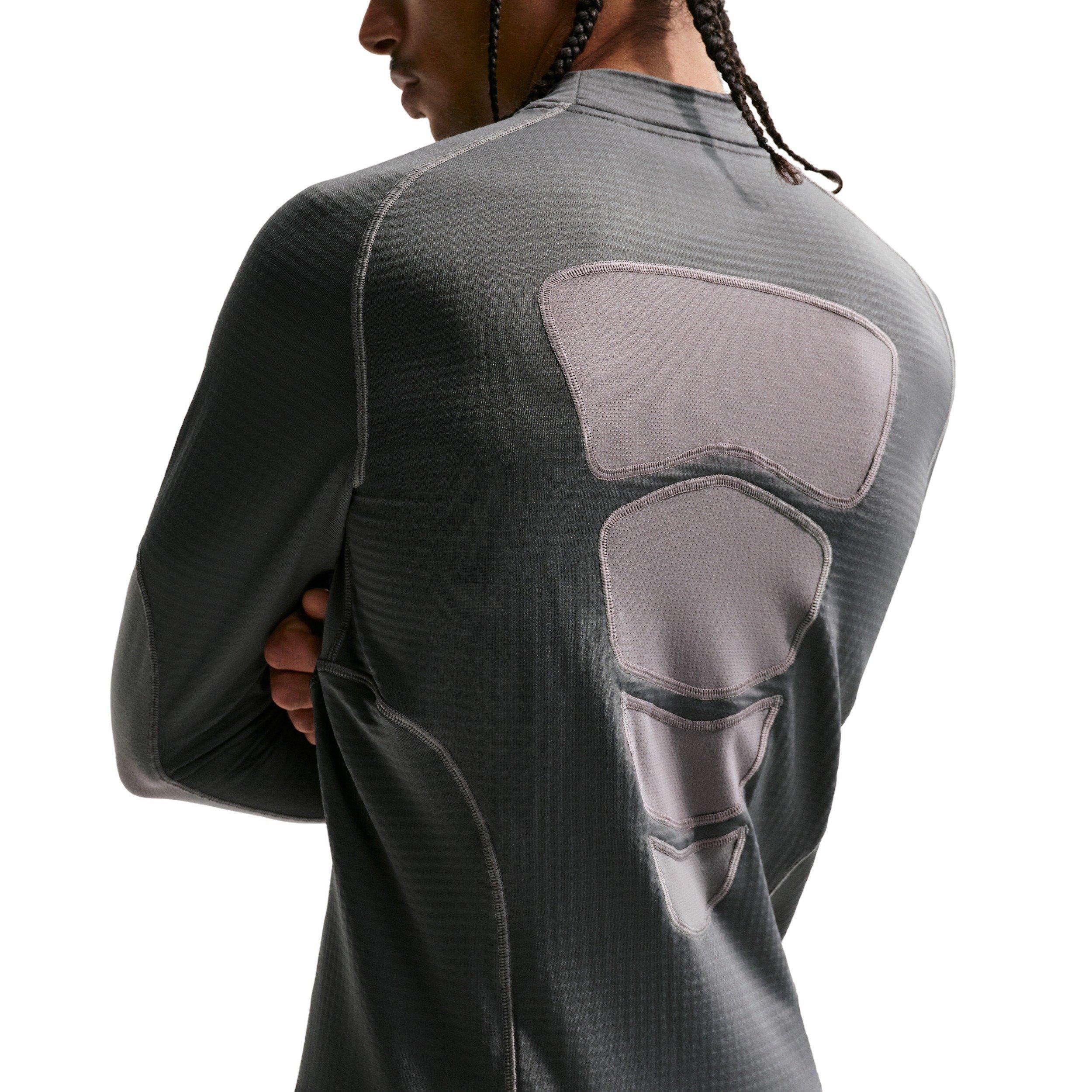 Nike Men's Tech Base Layer Long Sleeve Top - GREY Thumbnail View 2