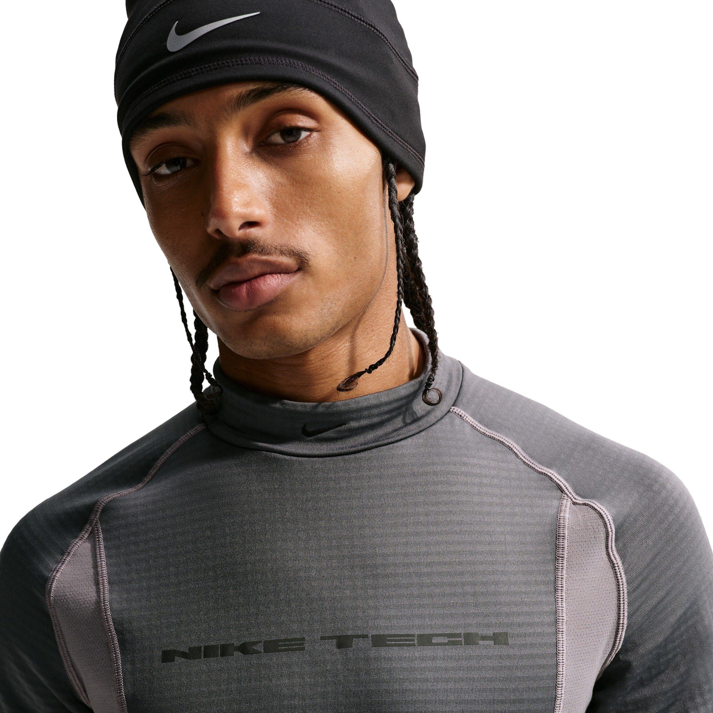 Nike Men's Tech Base Layer Long Sleeve Top - GREY Thumbnail View 3