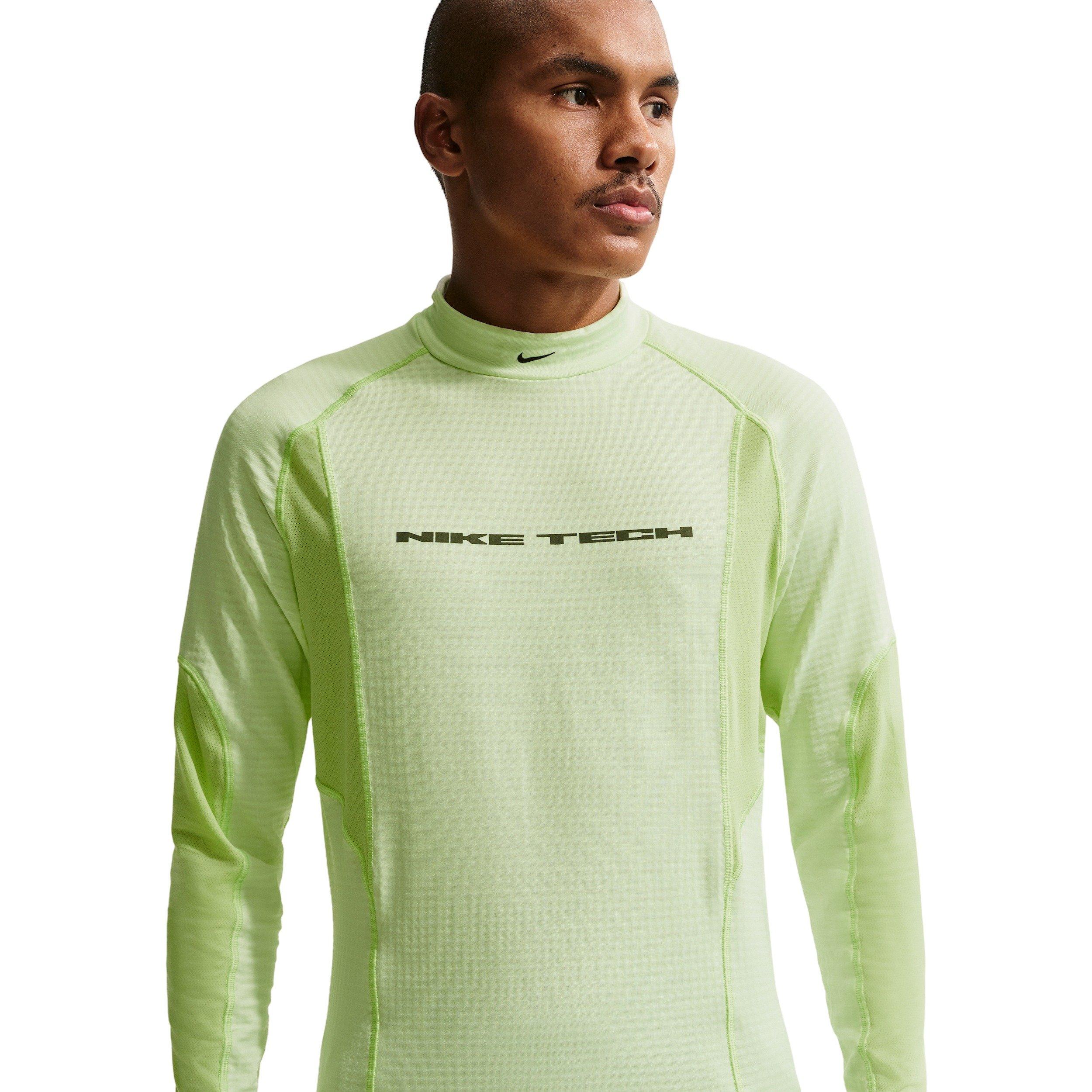 Nike Men's Tech Base Layer Long Sleeve Top - VOLT/LIME Thumbnail View 1