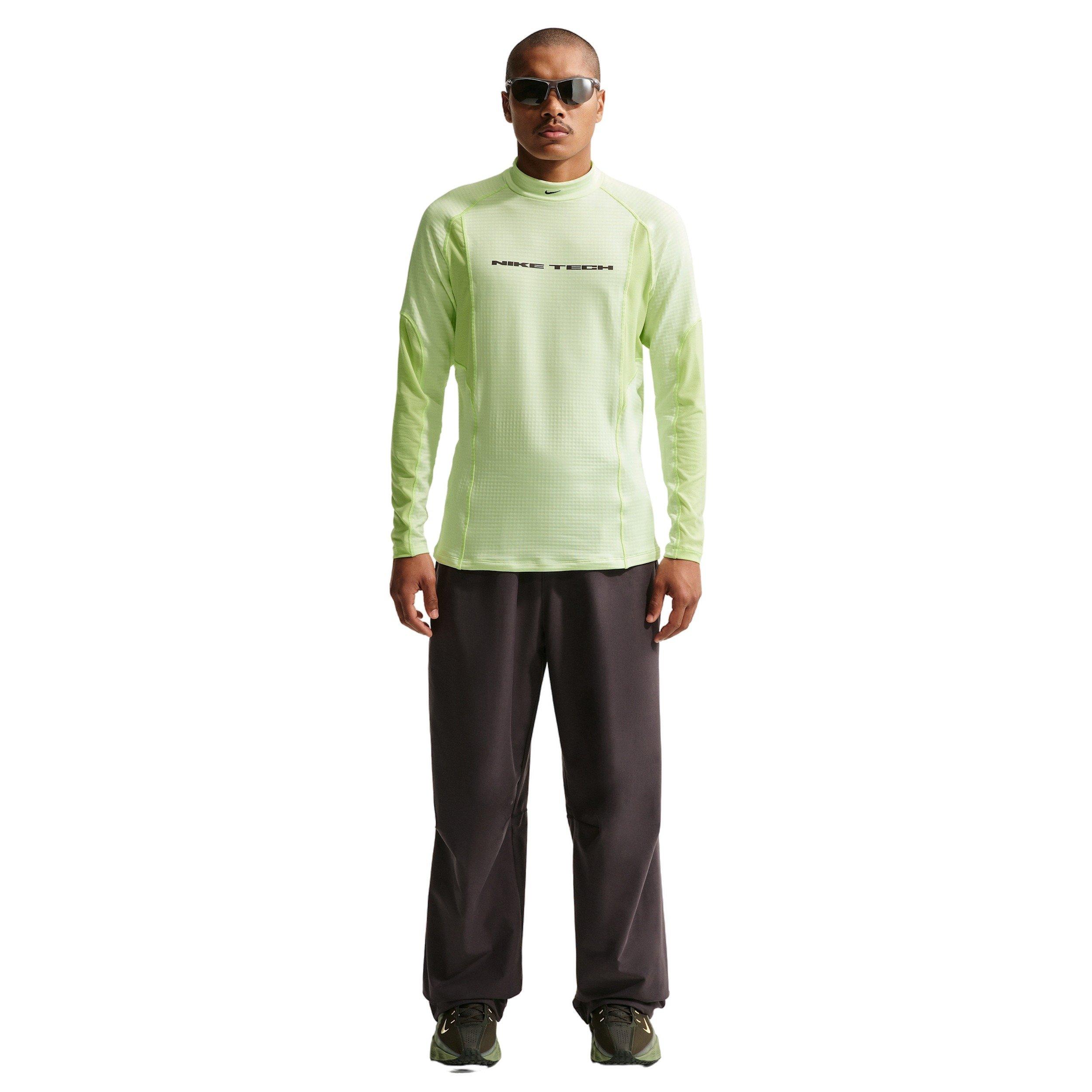 Nike Men's Tech Base Layer Long Sleeve Top - VOLT/LIME Thumbnail View 4