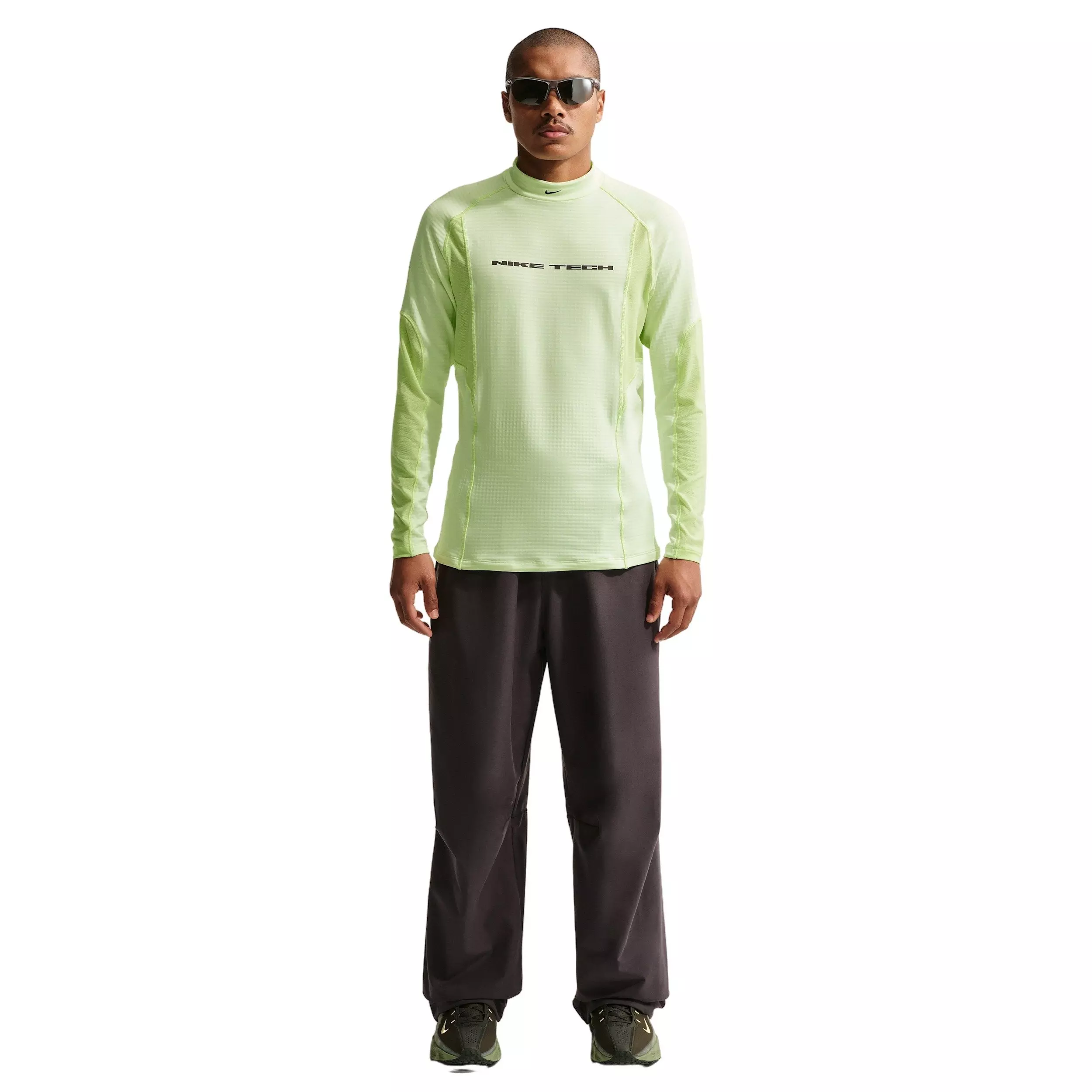 Nike Men's Tech Base Layer Long Sleeve Top - VOLT/LIME