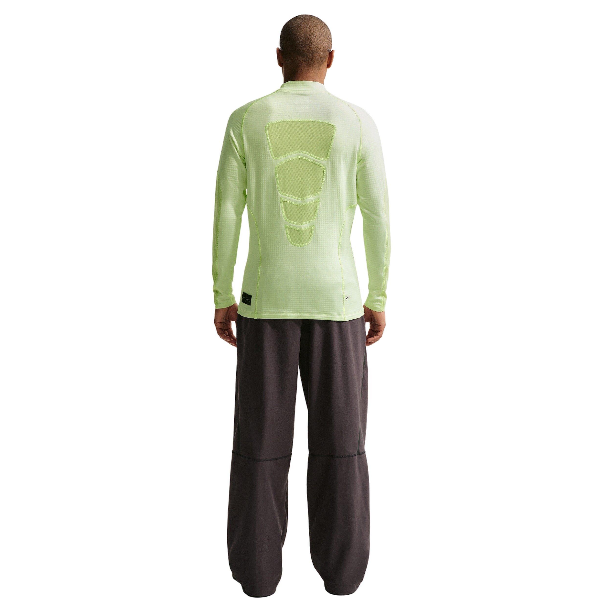 Nike Men's Tech Base Layer Long Sleeve Top - VOLT/LIME Thumbnail View 5