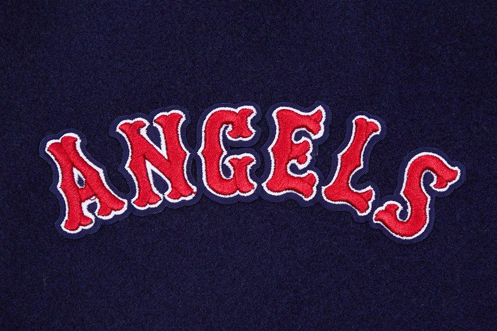 Pro Standard Men's MLB Los Angeles Angels Retro Classic Rib Wool Varsity Jacket - Navy/Red - NAVY/RED Thumbnail View 5