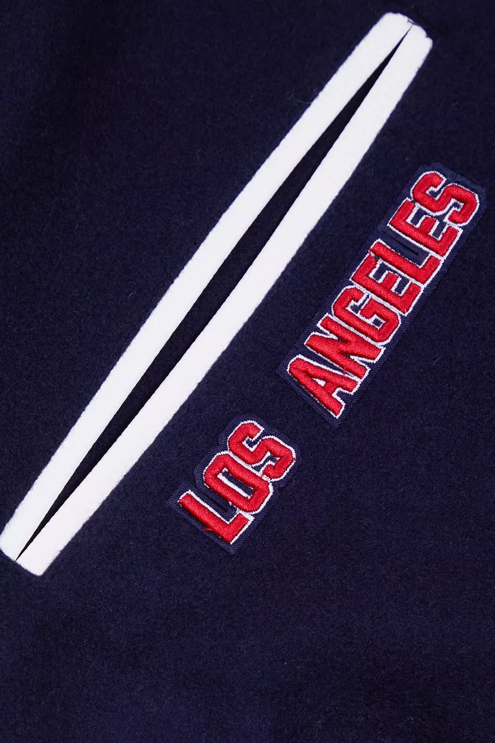 Pro Standard Men's MLB Los Angeles Angels Retro Classic Rib Wool Varsity Jacket -Navy/Red - NAVY/RED
