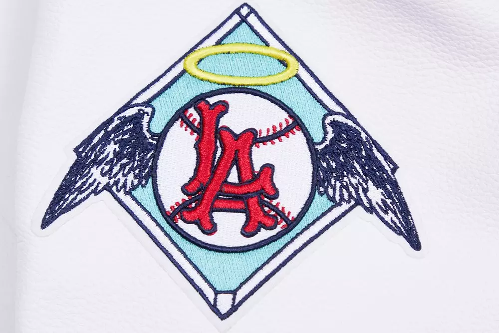 Pro Standard Men's MLB Los Angeles Angels Retro Classic Rib Wool Varsity Jacket -Navy/Red - NAVY/RED