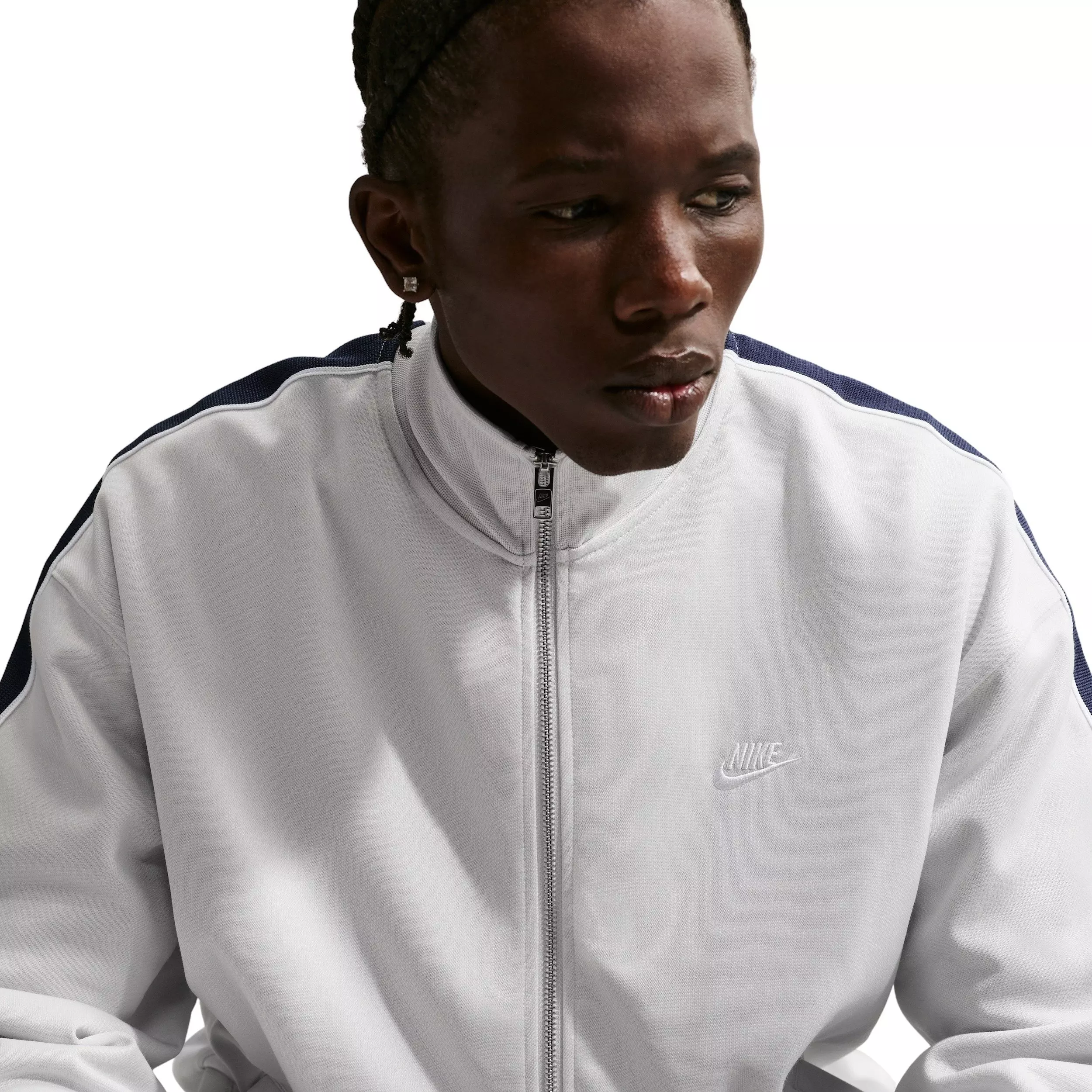 Nike Men's Sportswear Club Oversized Knit Track Jacket - GREY