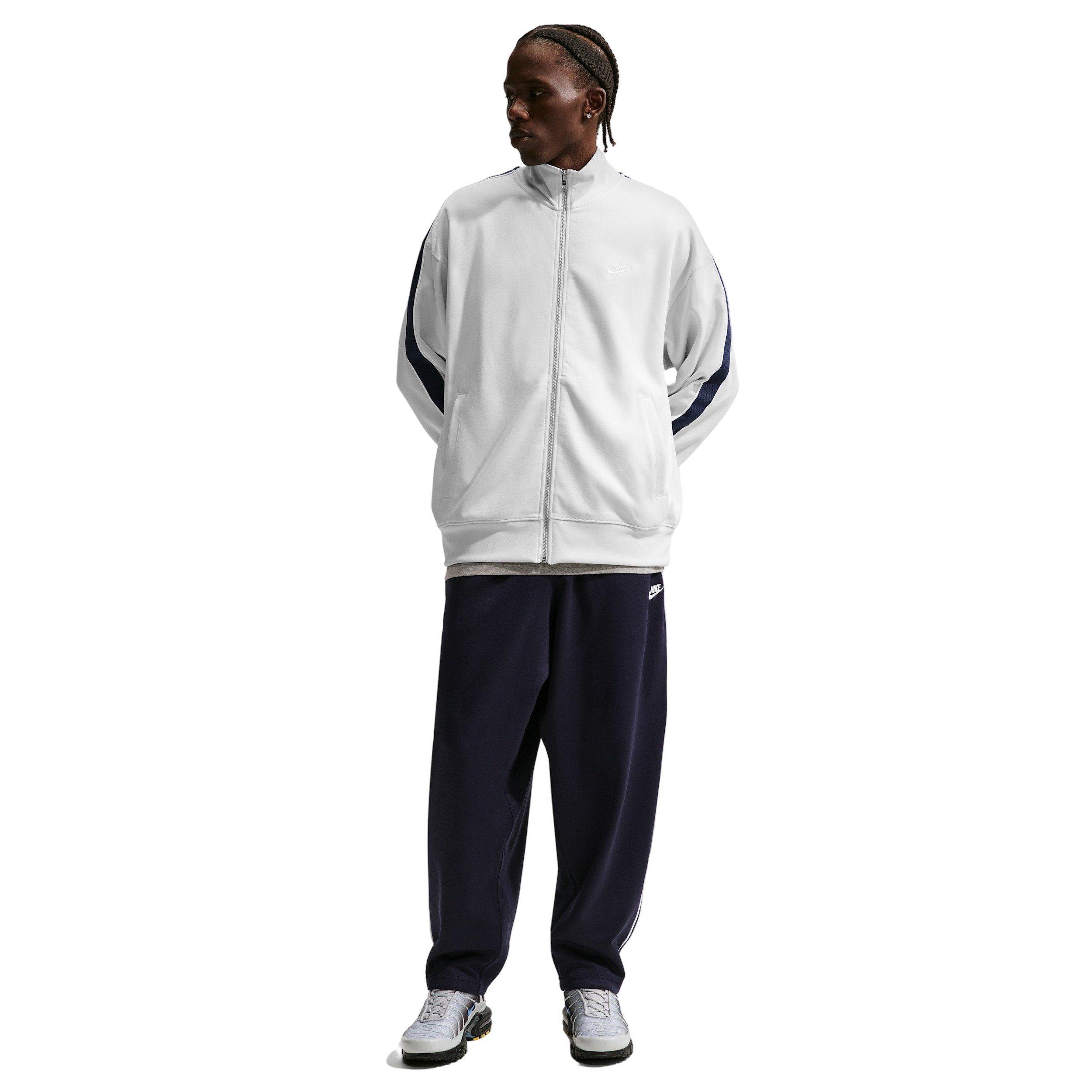 Nike Men's Sportswear Club Oversized Knit Track Jacket - GREY Thumbnail View 4