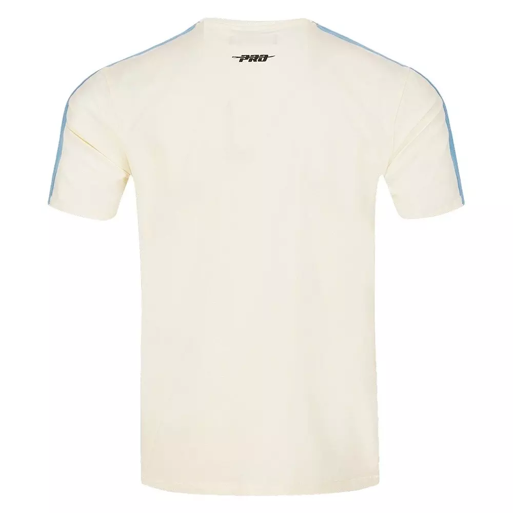 Pro Standard Men's MLB Milwaukee Brewers Retro Classic Single Jersey Striped Tee -Eggshell/Blue - EGGSHELL/BLUE