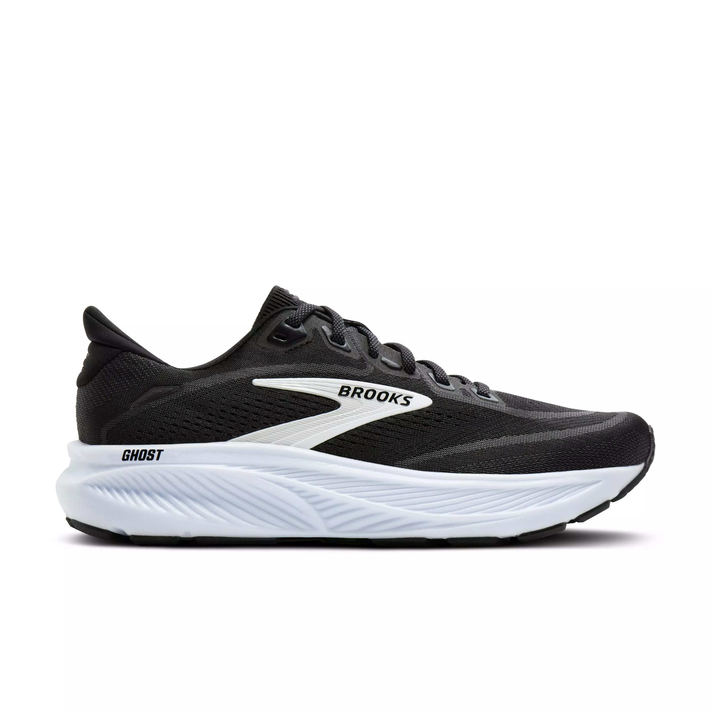 Brooks Ghost 18 "Black/Grey/White" Women's Wide Running Shoe - BLACK/GREY/WHITE