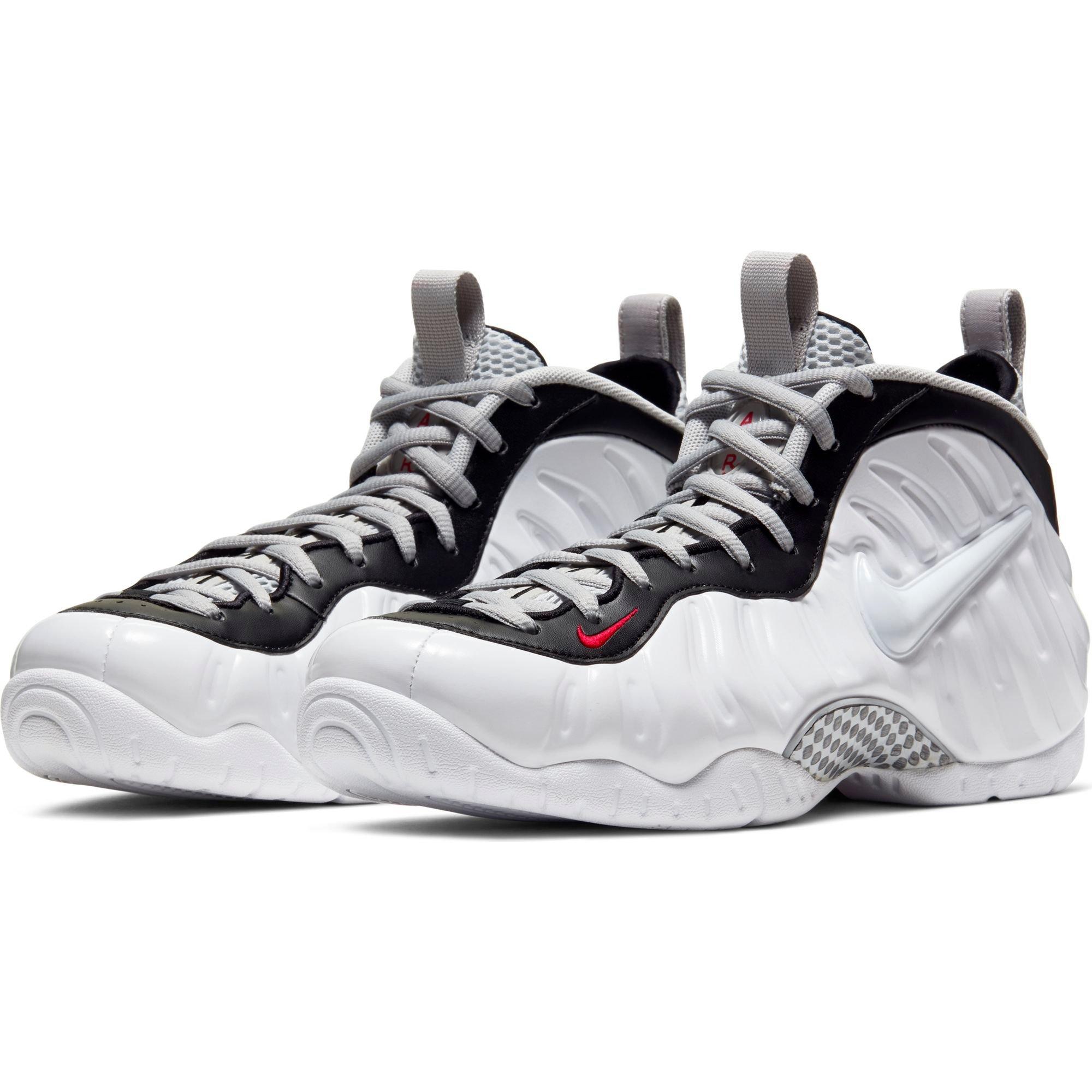 nike foamposite white black university red