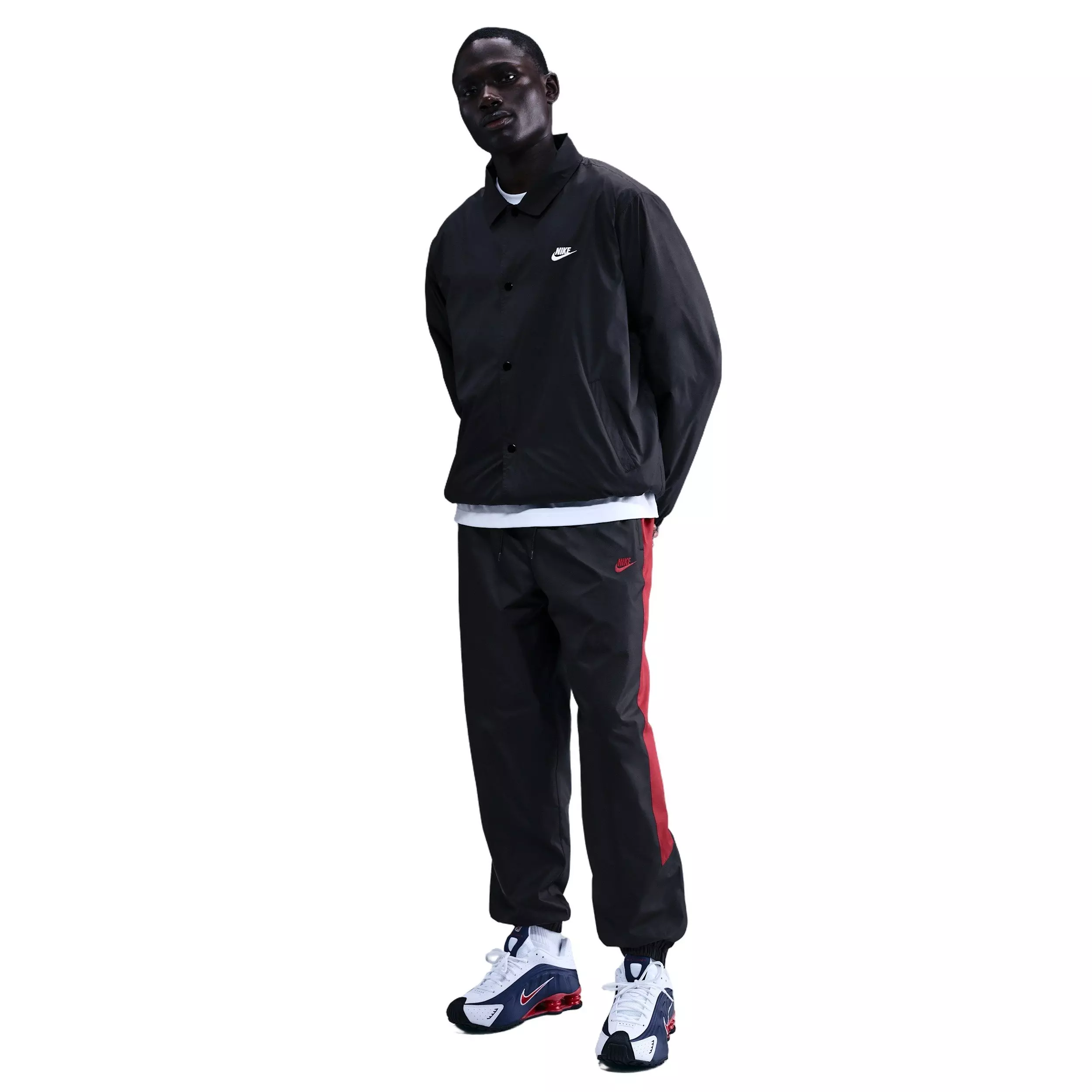 Nike Men's Windrunner Lined 26 Pants - BLACK/CRIMSON