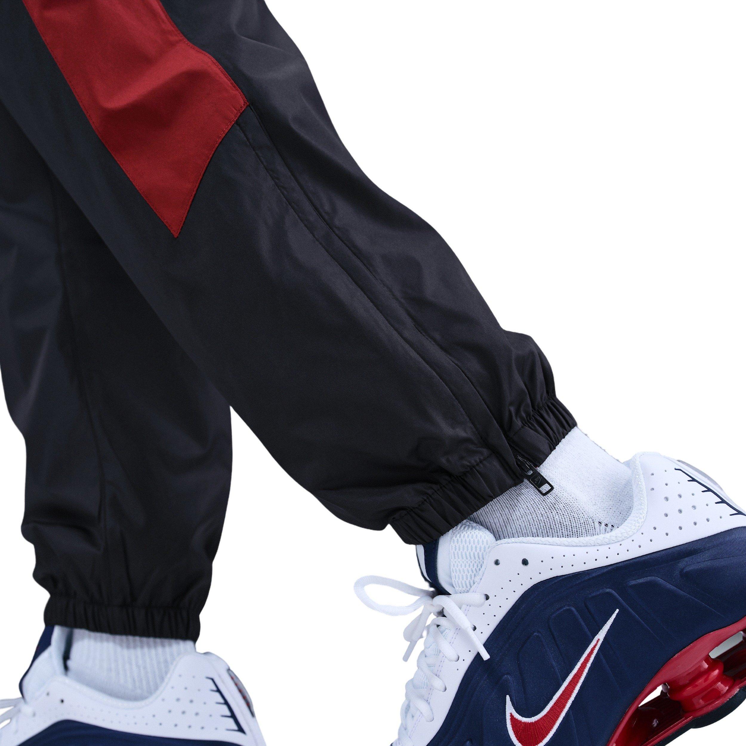 Nike Men's Windrunner Lined 26 Pants - BLACK/CRIMSON Thumbnail View 6
