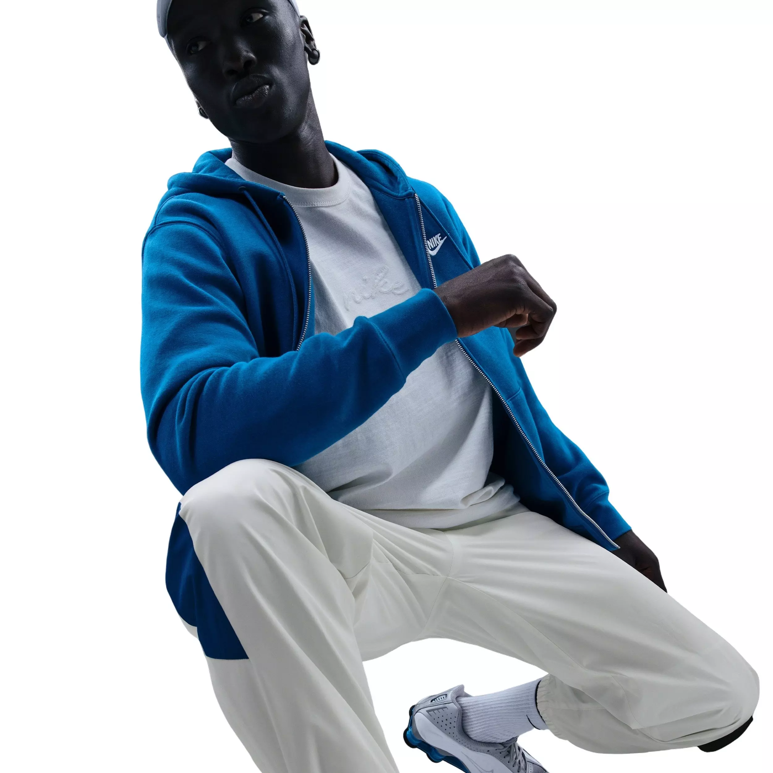 Nike Men's Windrunner Lined 26 Pants - WHITE/BLUE