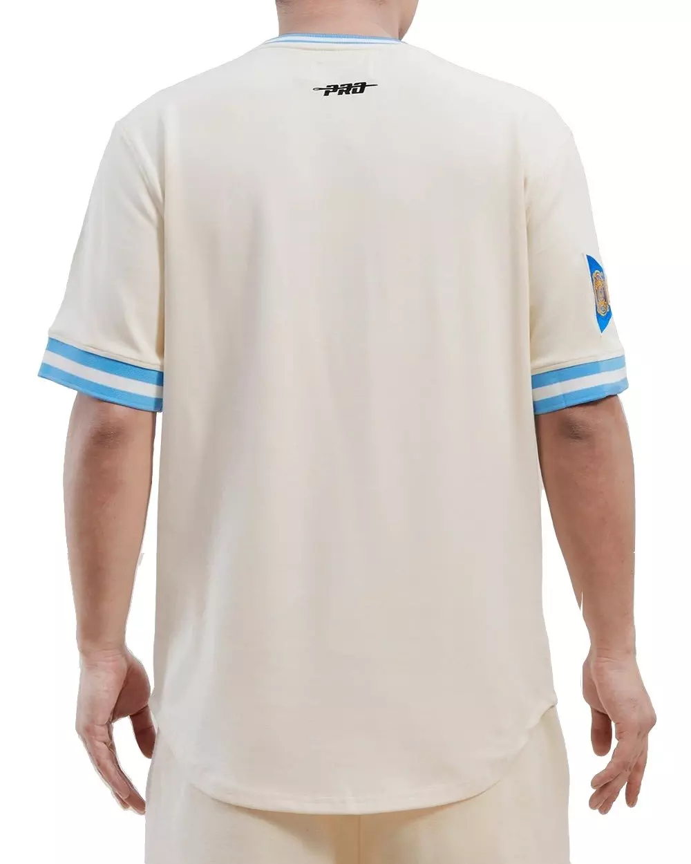 Pro Standard Men's MLB Milwaukee Brewers Retro Classic Double Knit Tee - Eggshell/Blue - EGGSHELL/BLUE