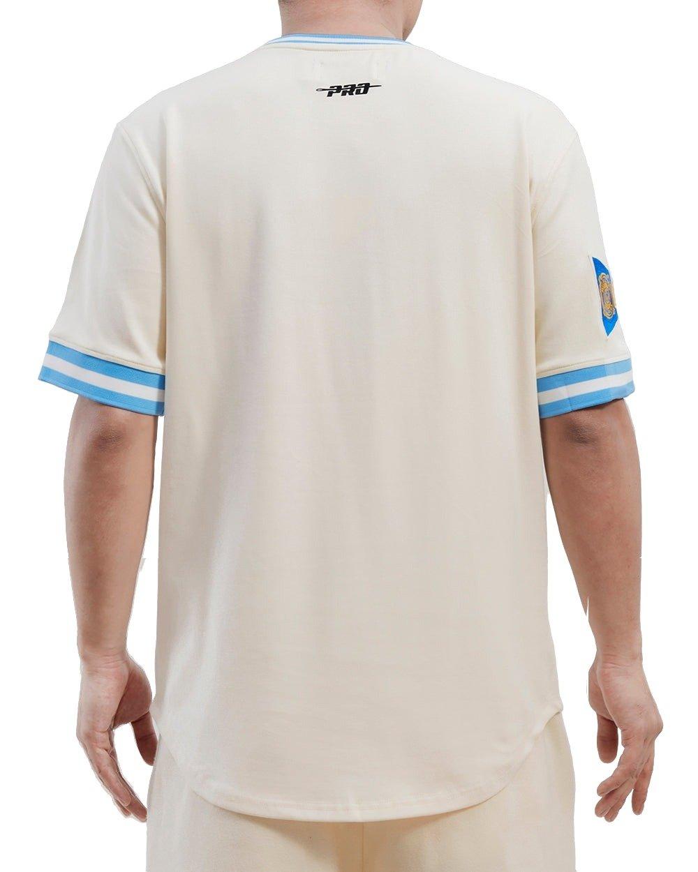 Pro Standard Men's MLB Milwaukee Brewers Retro Classic Double Knit Tee -Eggshell/Blue - EGGSHELL/BLUE Thumbnail View 2