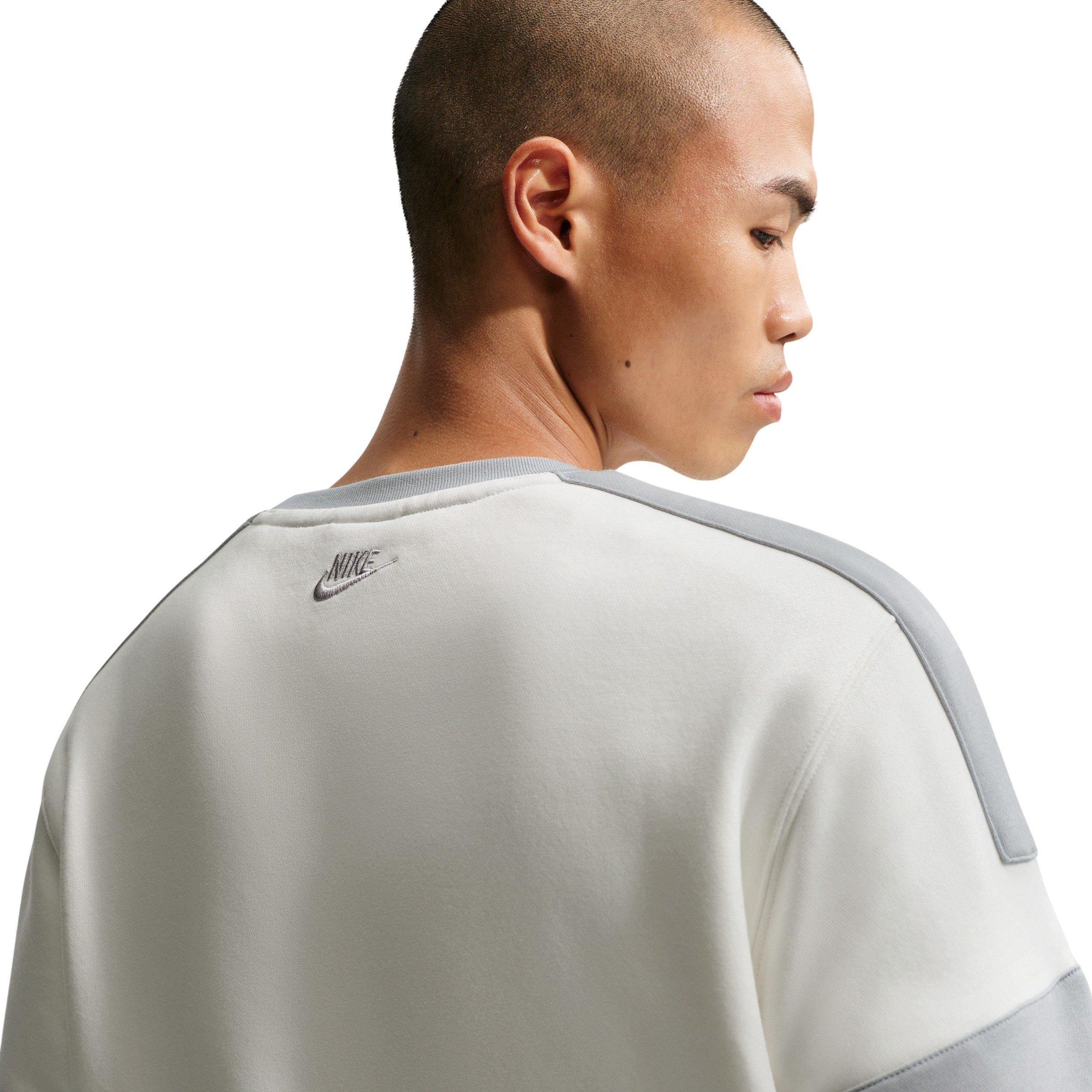 Nike Men's Sportswear Club Fleece Crew-Neck JDI Sweatshirt - WHITE/GREY Thumbnail View 2