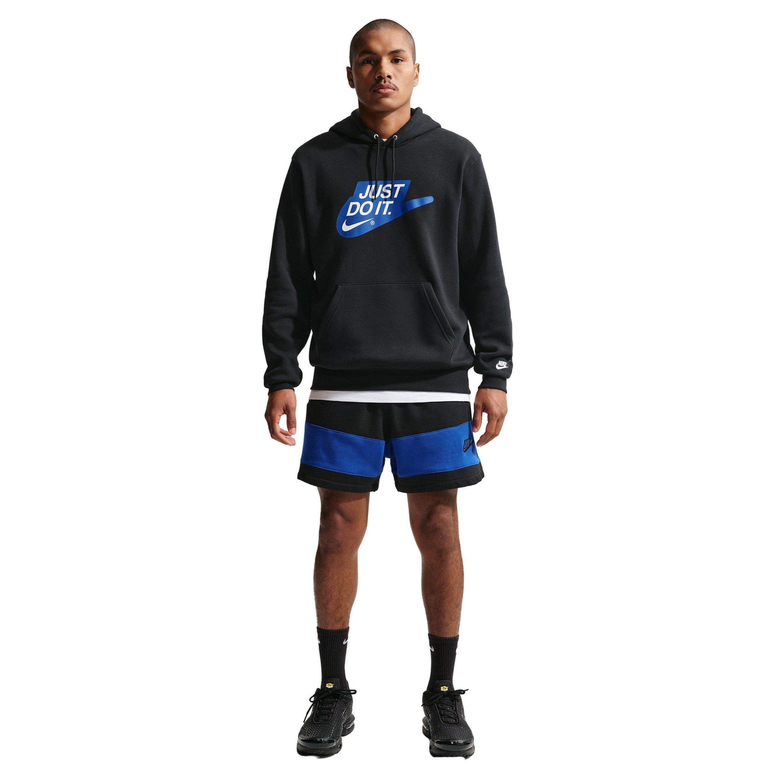 Nike Men's Sportswear Club BB JDI Fleece Shorts - BLACK/ROYAL Thumbnail View 3