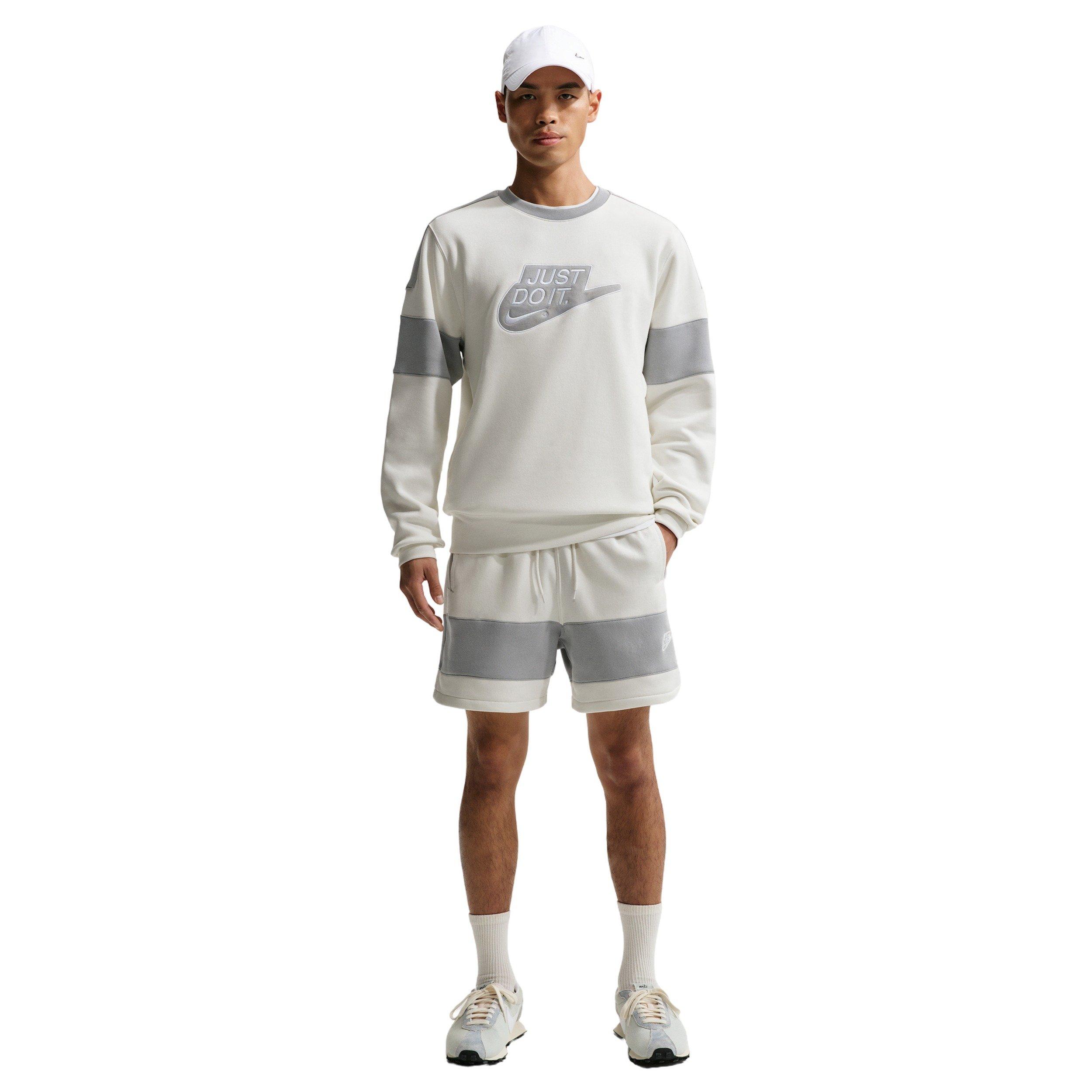 Nike Men's Sportswear Club BB JDI Fleece Shorts - WHITE/GREY Thumbnail View 3