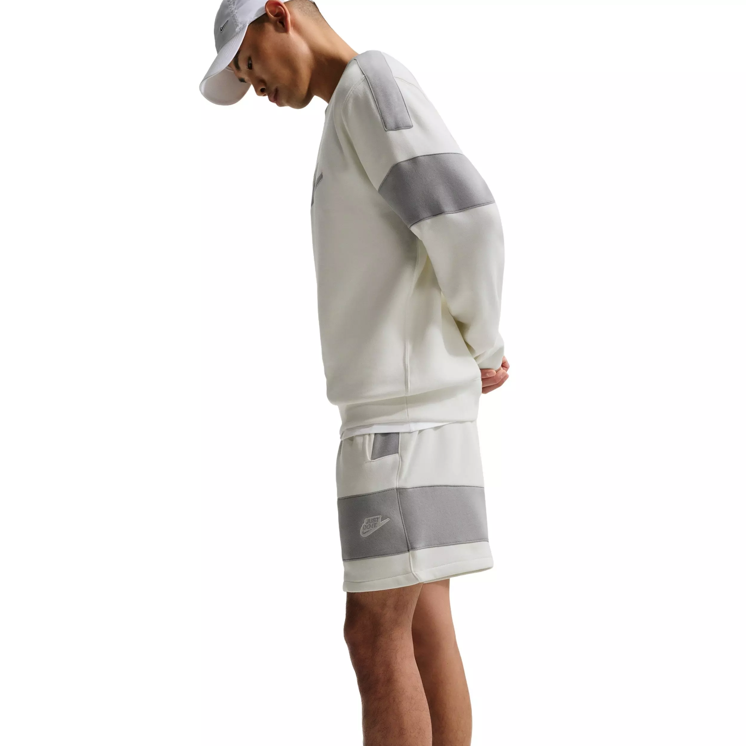Nike Men's Sportswear Club BB JDI Fleece Shorts - WHITE/GREY
