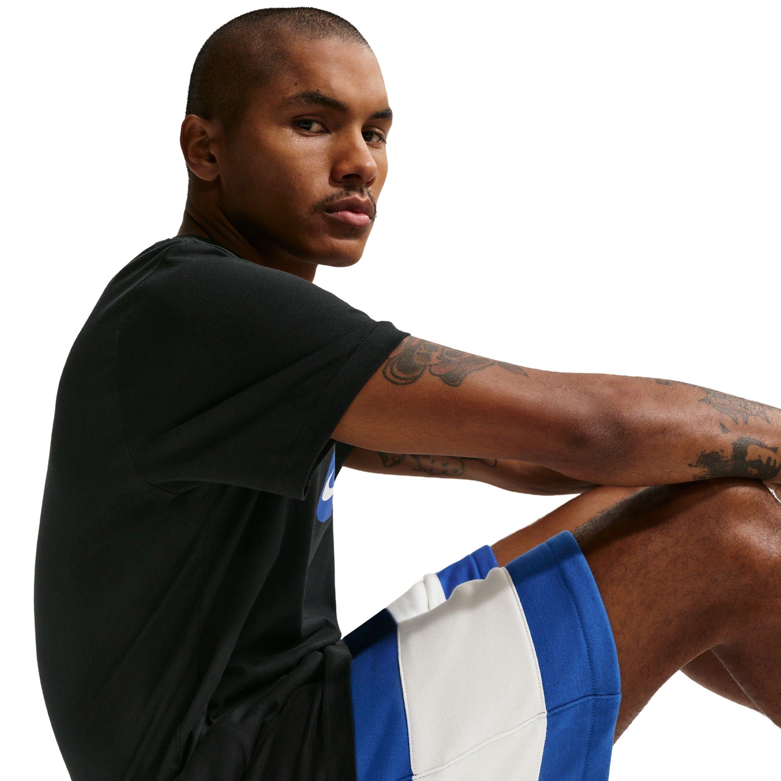 Nike Men's Sportswear Club BB JDI Fleece Shorts - BLUE/WHITE Thumbnail View 3