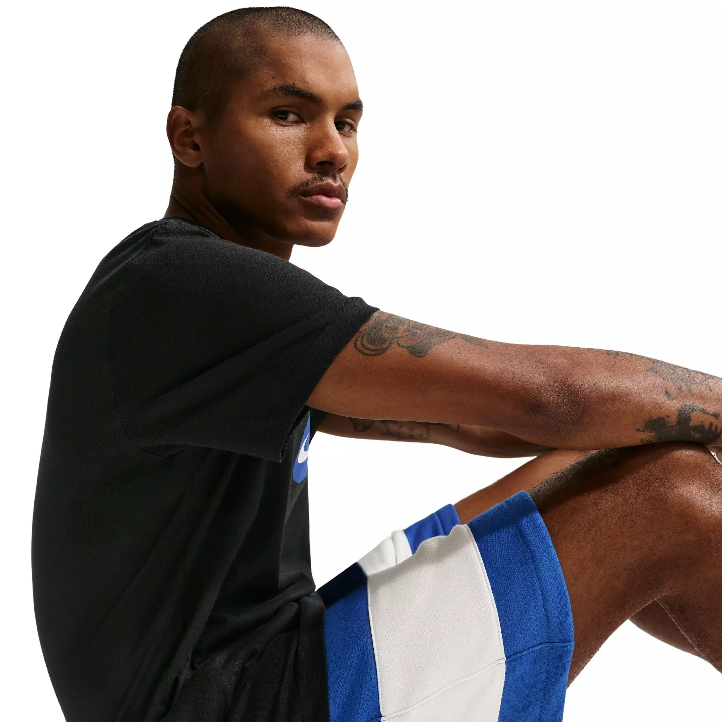 Nike Men's Sportswear Club BB JDI Fleece Shorts - BLUE/WHITE