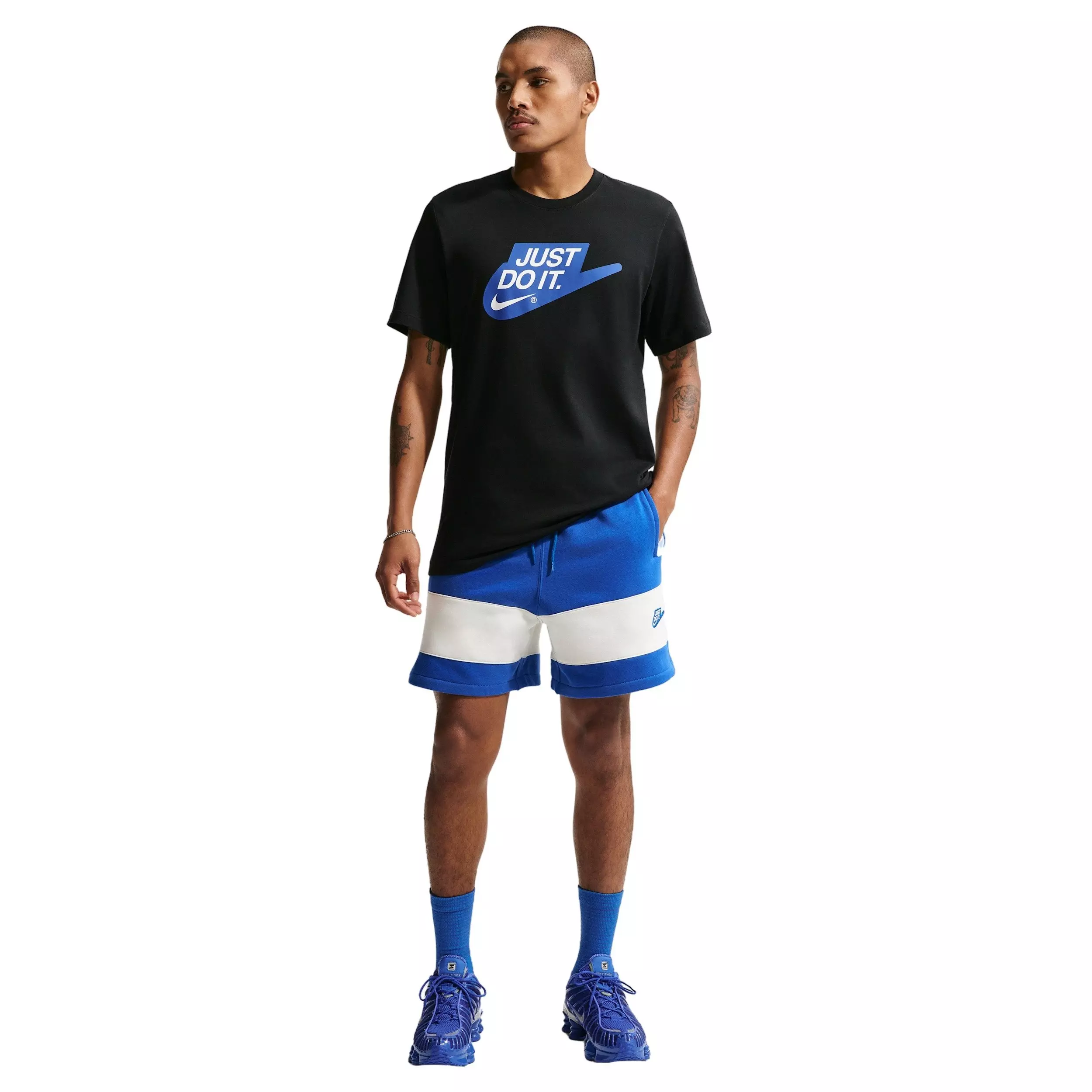 Nike Men's Sportswear Club BB JDI Fleece Shorts - BLUE/WHITE