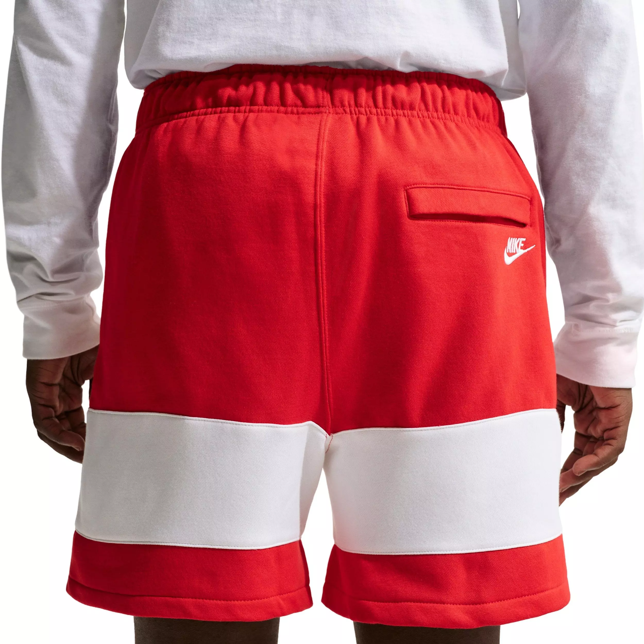 Nike Men's Sportswear Club BB JDI Fleece Shorts - RED/WHITE