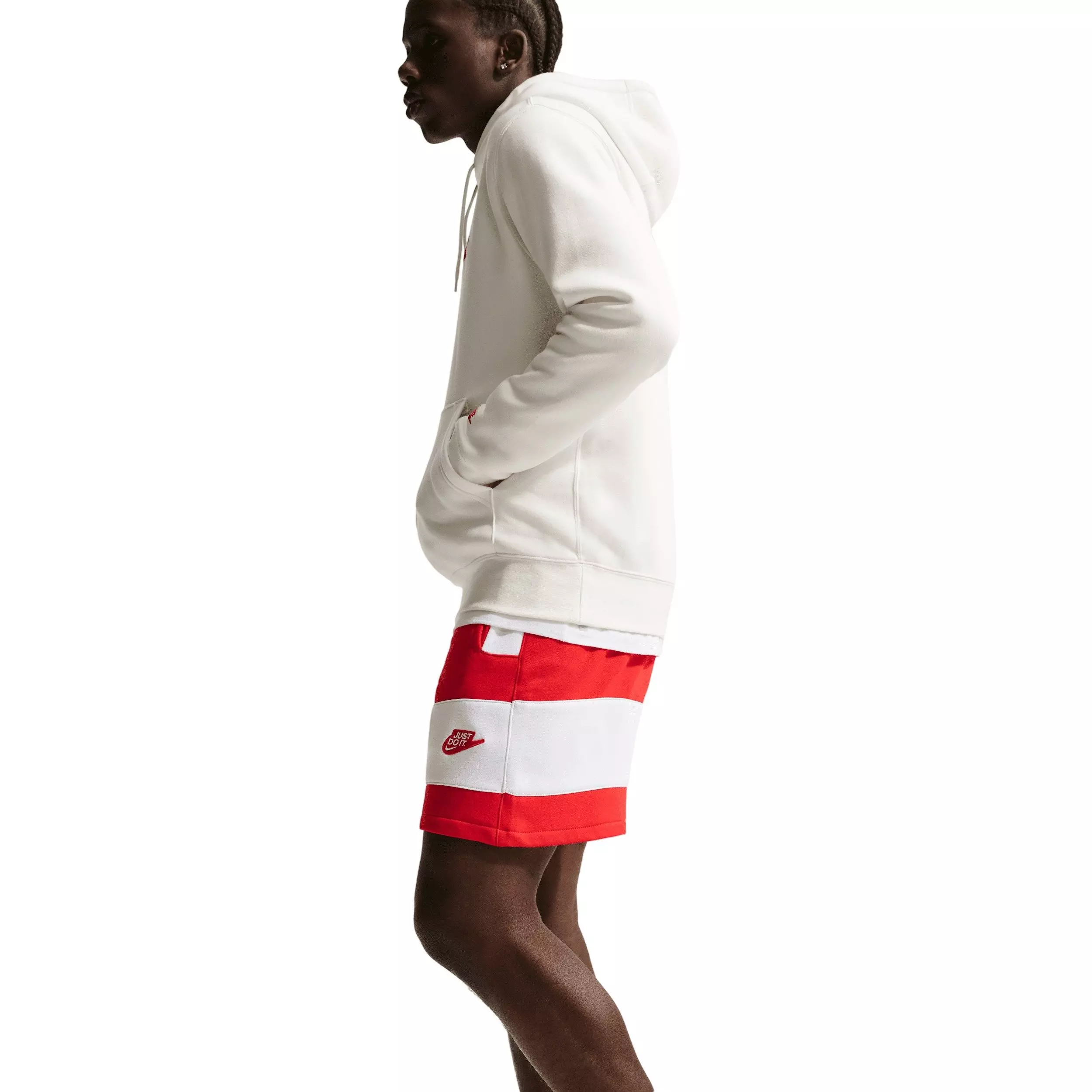 Nike Men's Sportswear Club BB JDI Fleece Shorts - RED/WHITE