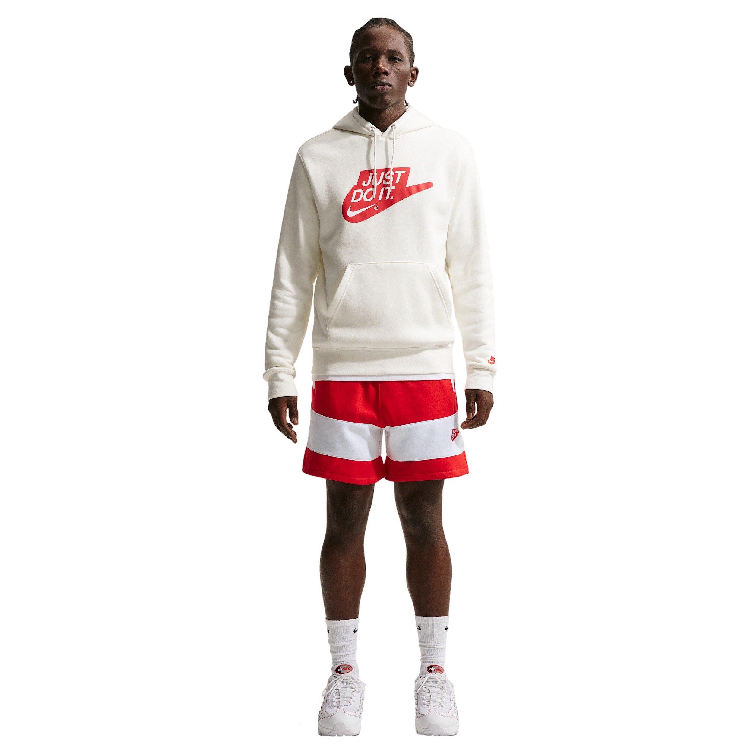 Nike Men's Sportswear Club BB JDI Fleece Shorts - RED/WHITE Thumbnail View 4