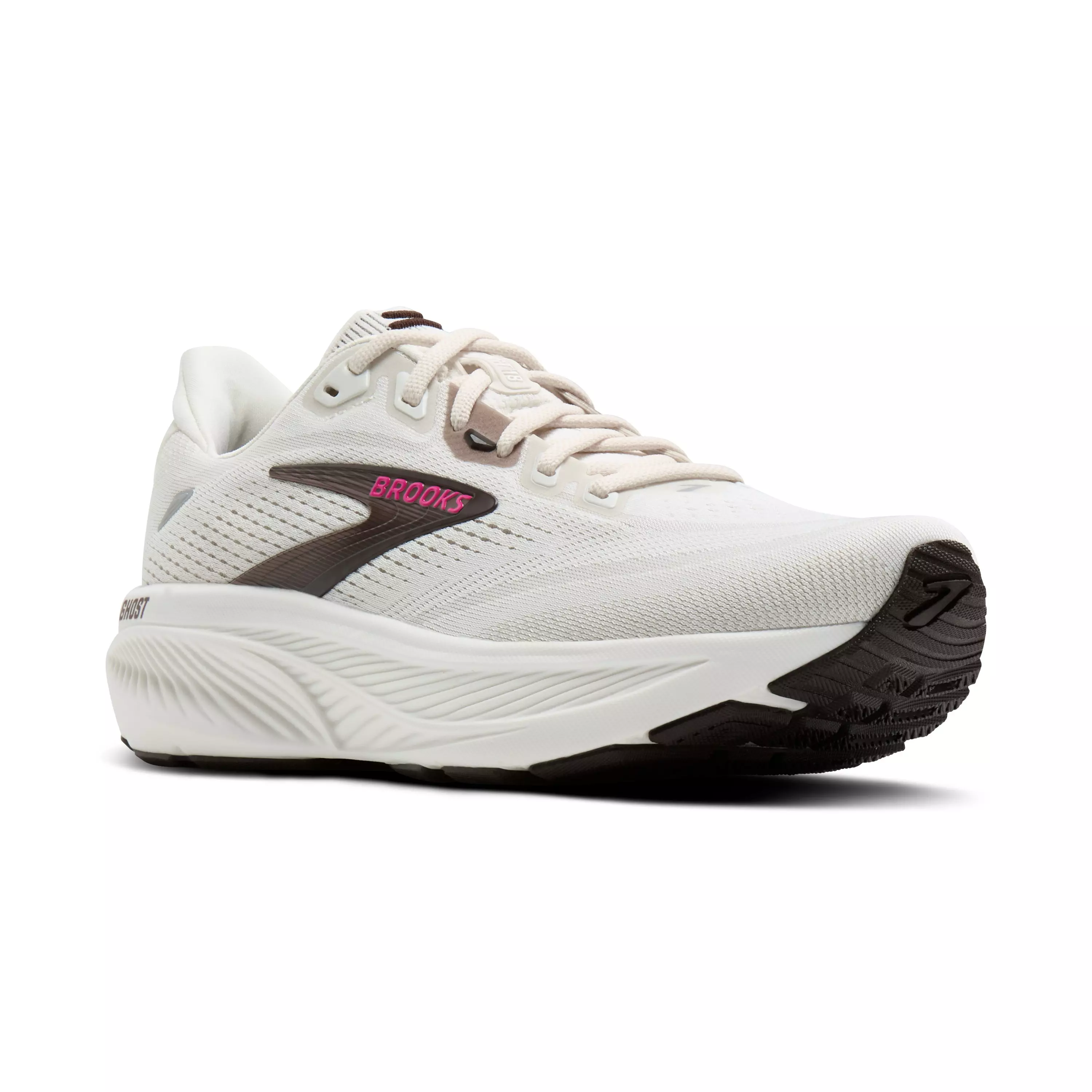 Brooks Ghost 18 "Coconut/Coffee/Fuchsia" Women's Running Shoe - COCONUT/COFFEE/FUCHSIA