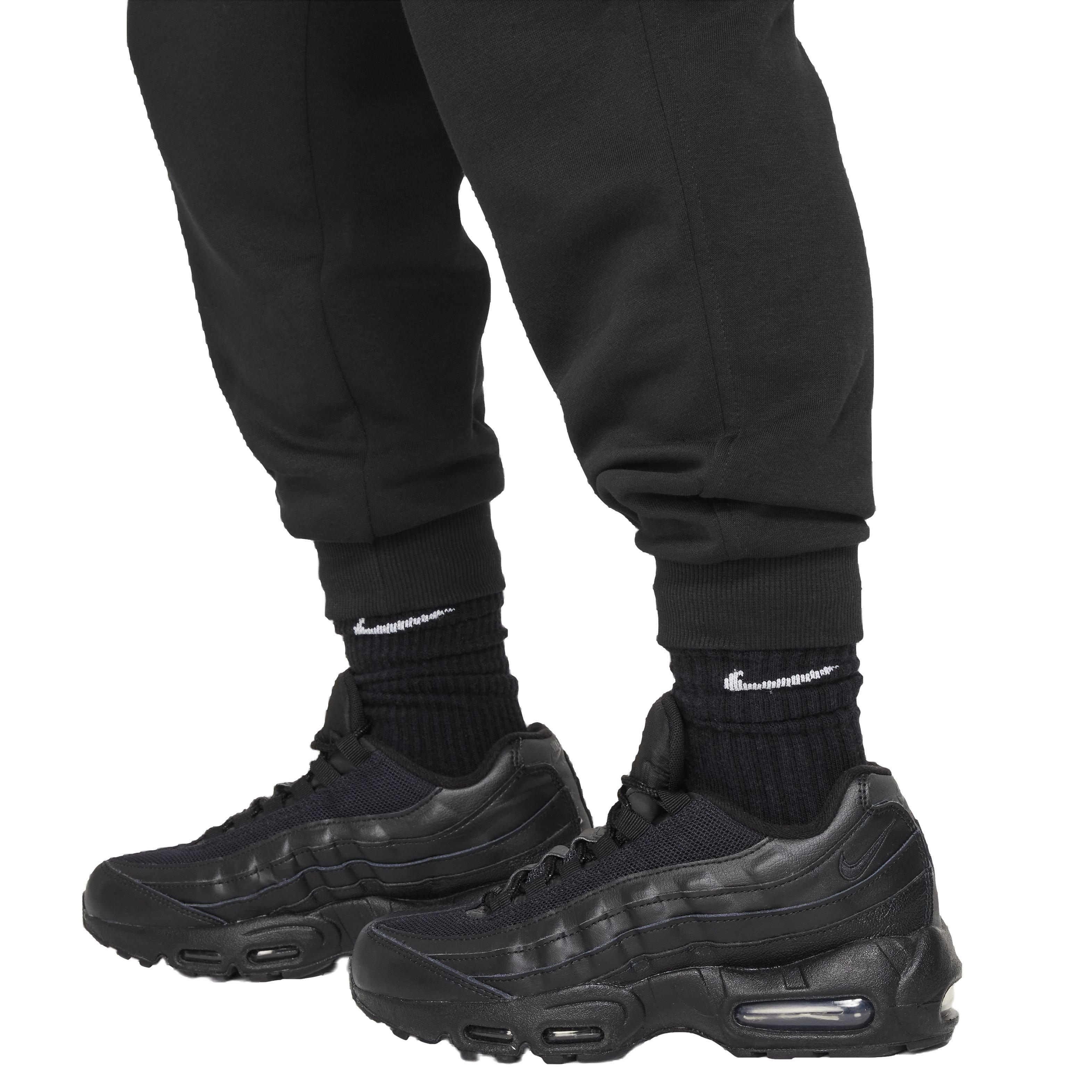 Nike Big Kids' Sportswear Club LBR Fleece Joggers - Black - BLACK Thumbnail View 5