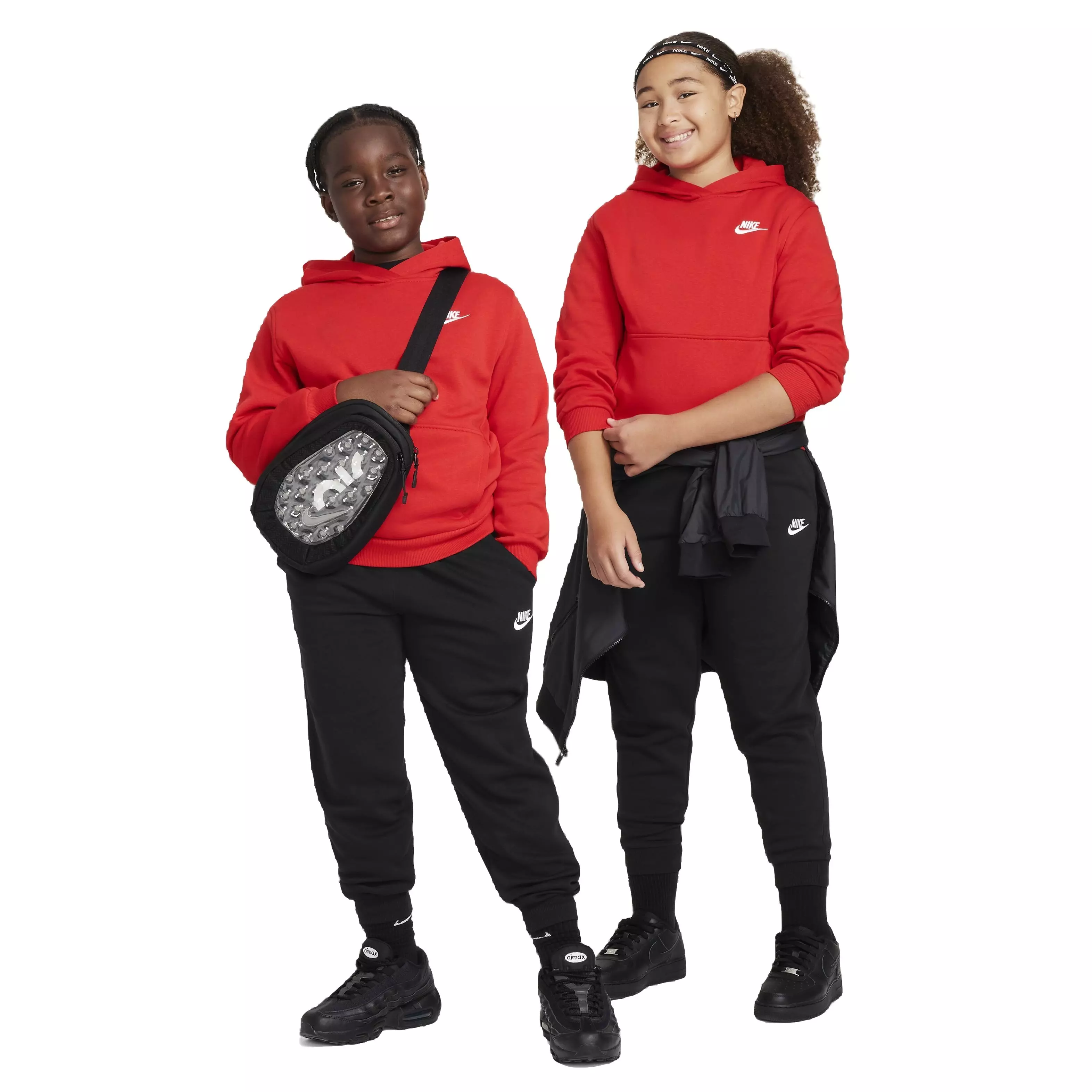Nike Big Kids' Sportswear Club LBR Fleece Joggers - Black - BLACK