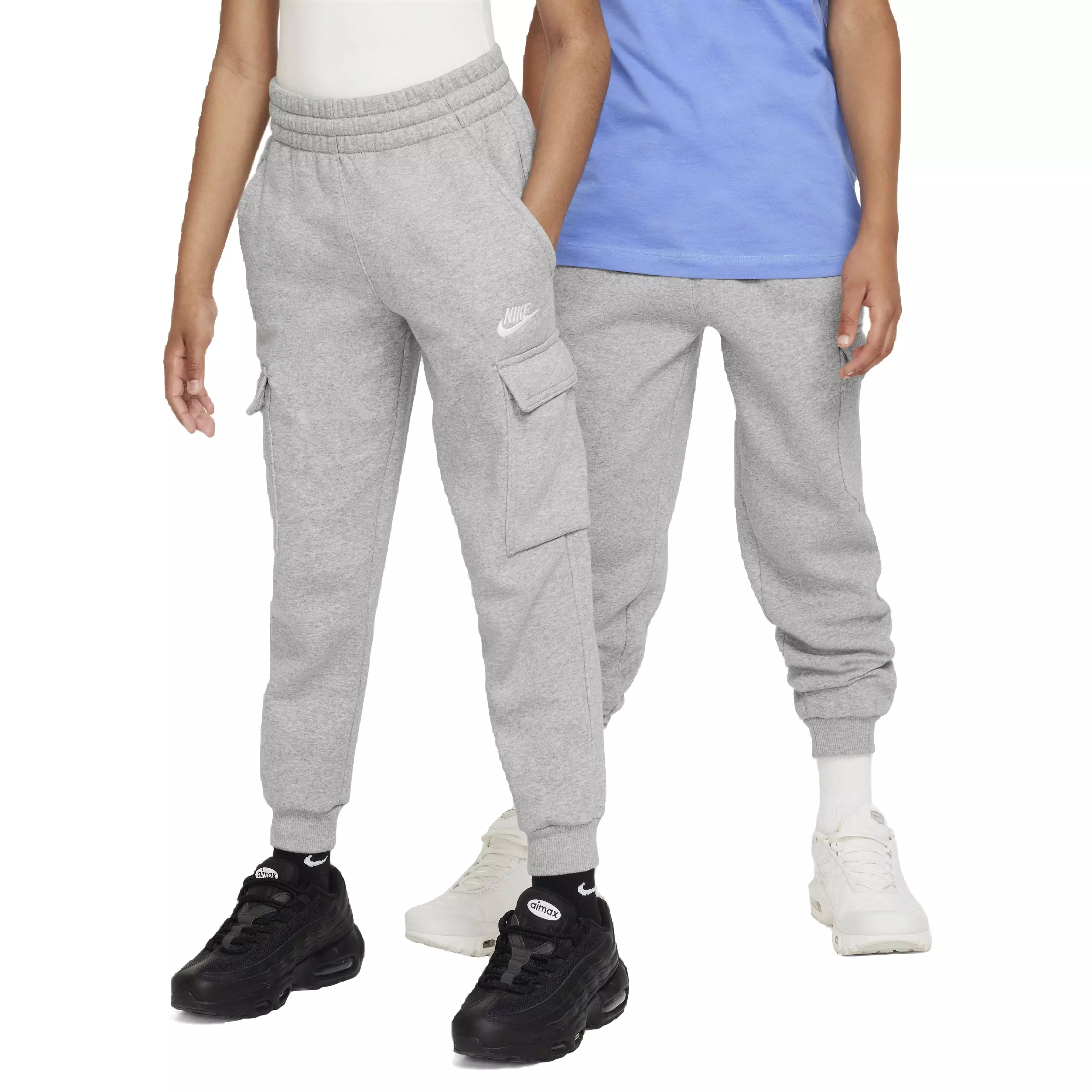 Nike Big Kids' Sportswear Club Fleece LBR Cargo Pants -Grey - Hibbett